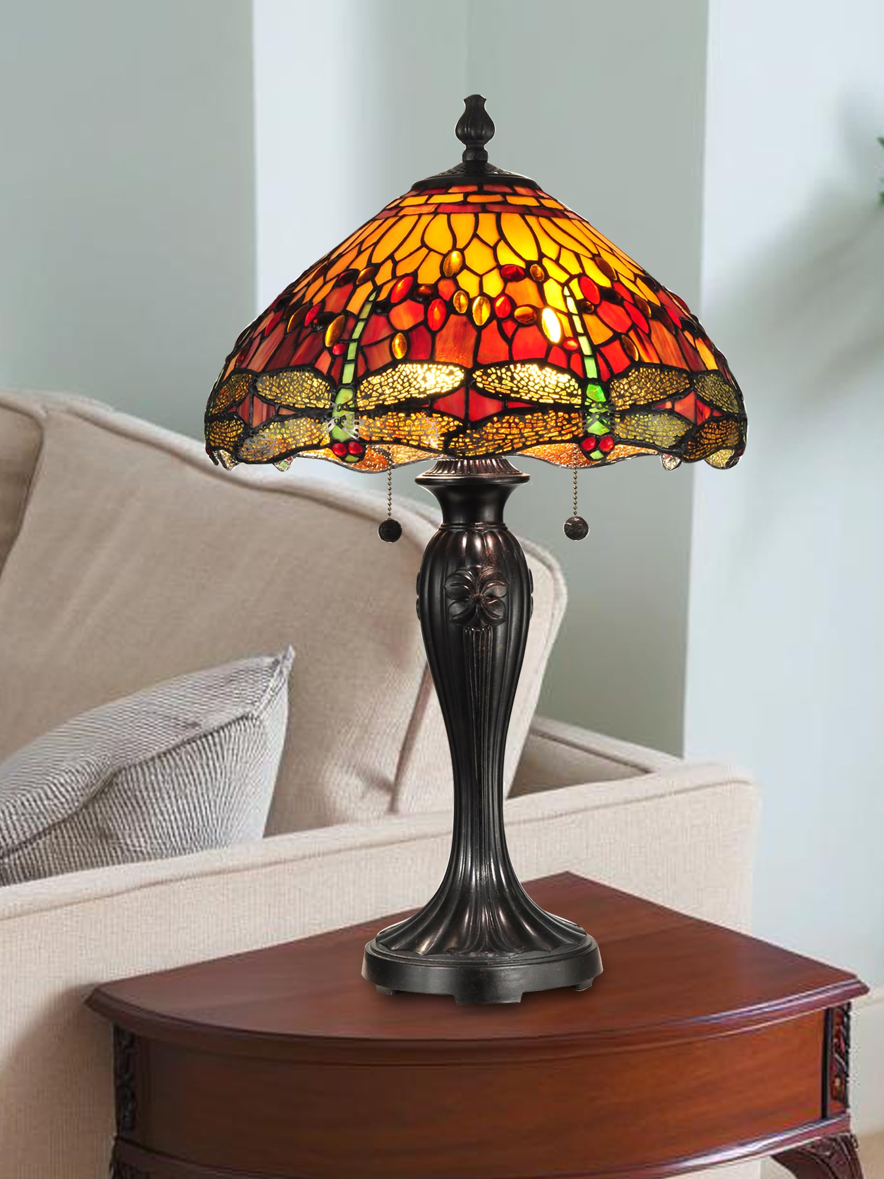 Dale Tiffany Lamps TT12269 Reves Dragonfly Table Lamp, 16
