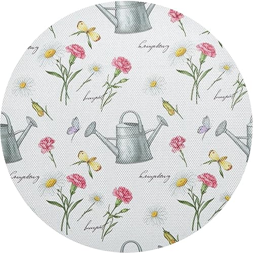 Vintage Floral Circular Table Placemats, Heat Resistant Non Slip Washable Kitchen Table Mat for Kitchen one sizex4