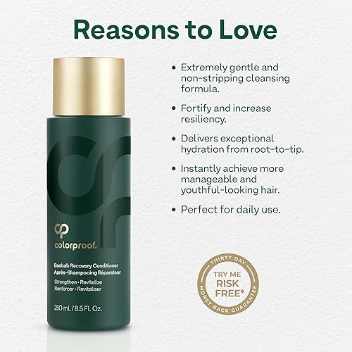 Miniatura 4 de ColorProof Baobab - Acondicionador de recuperación, 8.5 onzas, para cabello dañado y teñido, fortalece y repara, sin sulfatos, vegano