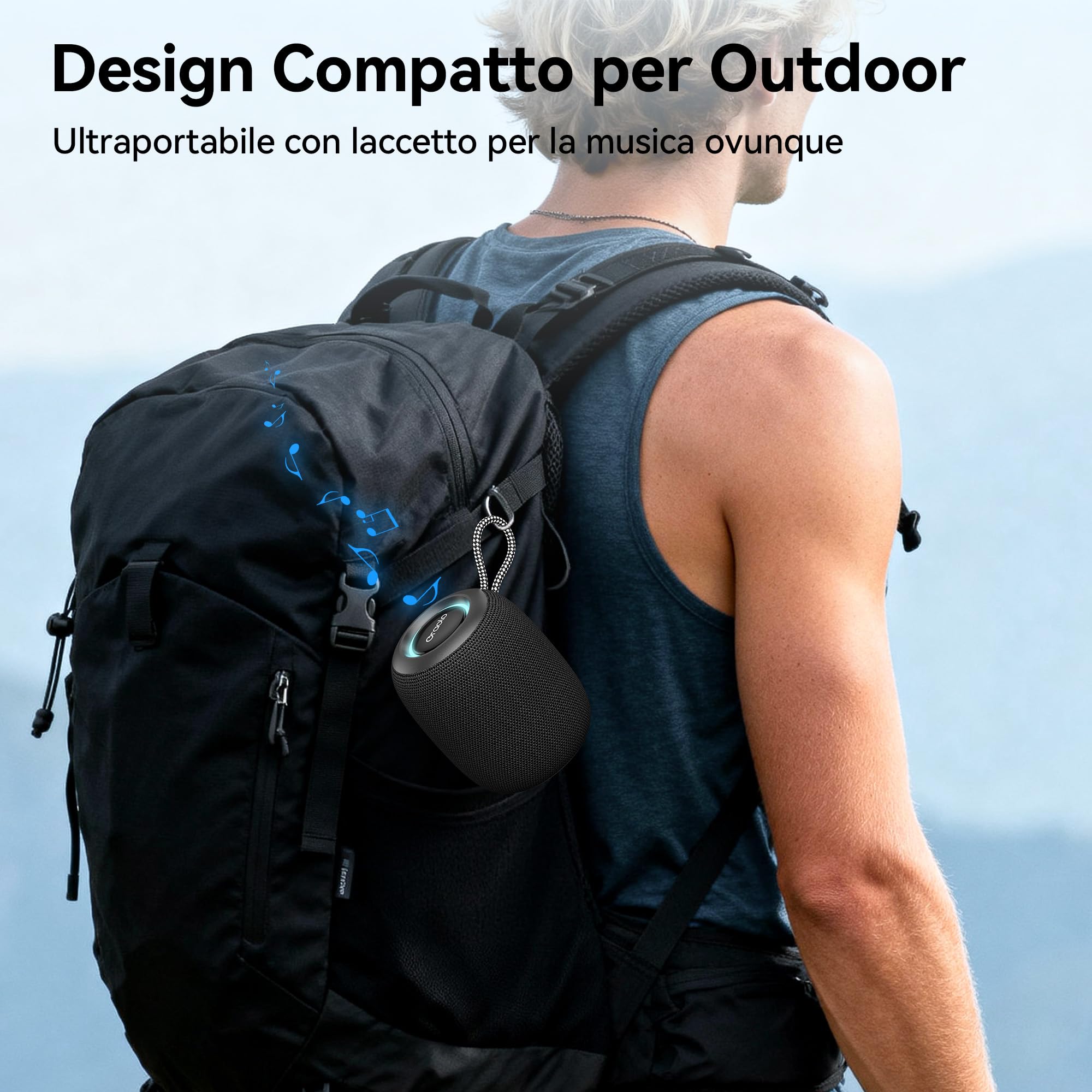oraolo Cassa Bluetooth Portatile Altoparlante Doccia | 15W Impermeabile Bluetooth 5.4 Extra Bassi Attivi Chiamata Vivavoce per Casa Esterno Doccia
