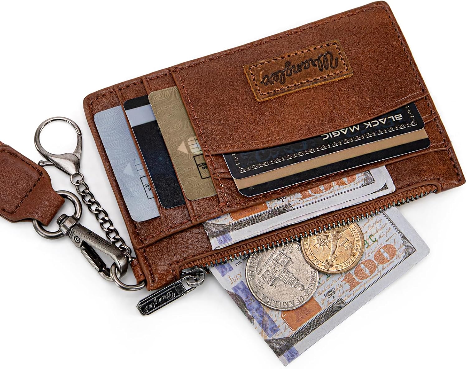 Montana West X Wrangler Credit Card Wallet RFID Card Holder for Women Card Case Wallet Slim Card Wallet with Keychain Wristlet Strap - Image 4