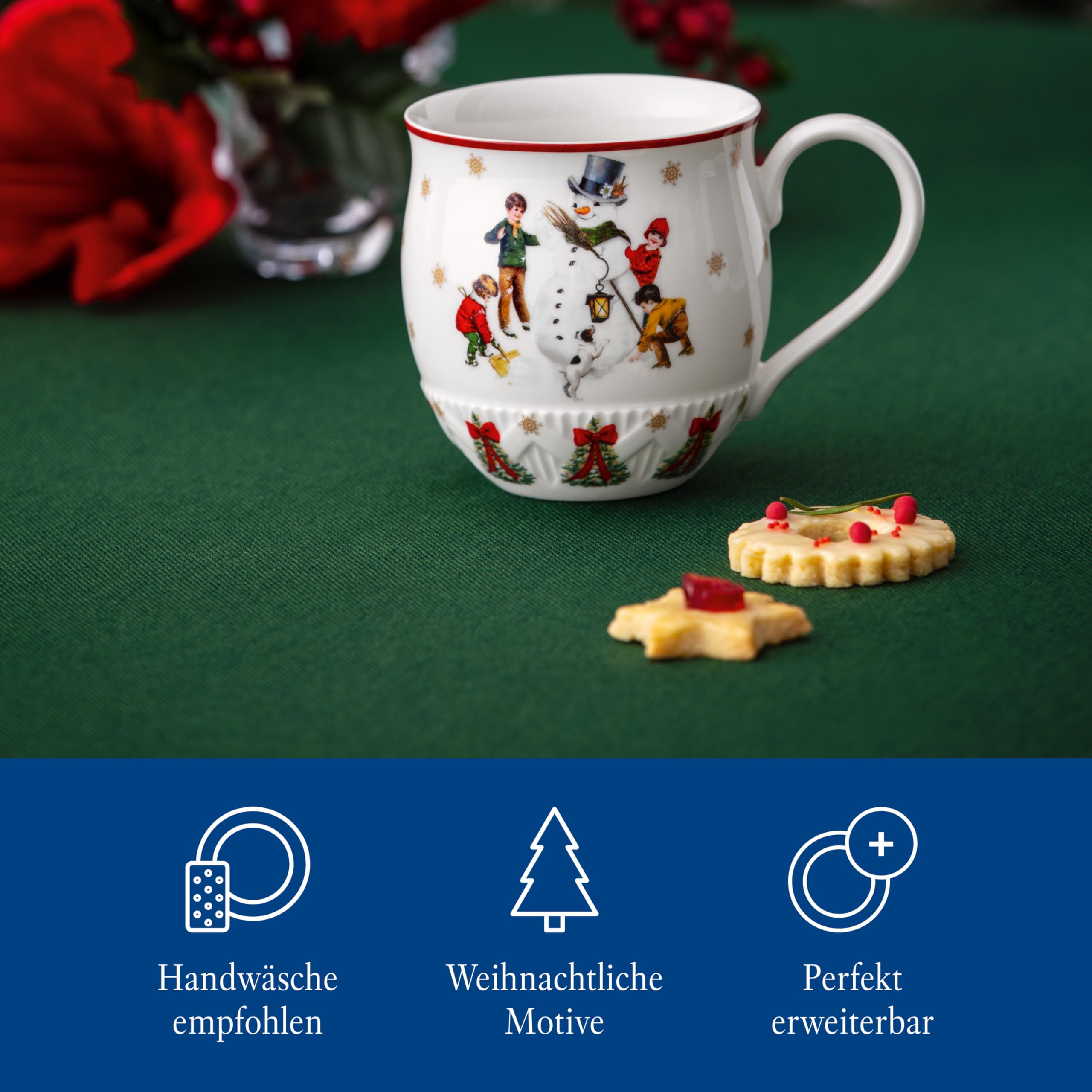 Villeroy & Boch – Toy's Fantasy Henkelbecher Bunt, Tasse, Kaffeetasse, Heißgetränkebecher Toys, Weihnachtstasse, Kaffeebecher, Wintertasse, Weihnachtsbecher, Premium Porcelain (Packung mit 2)
