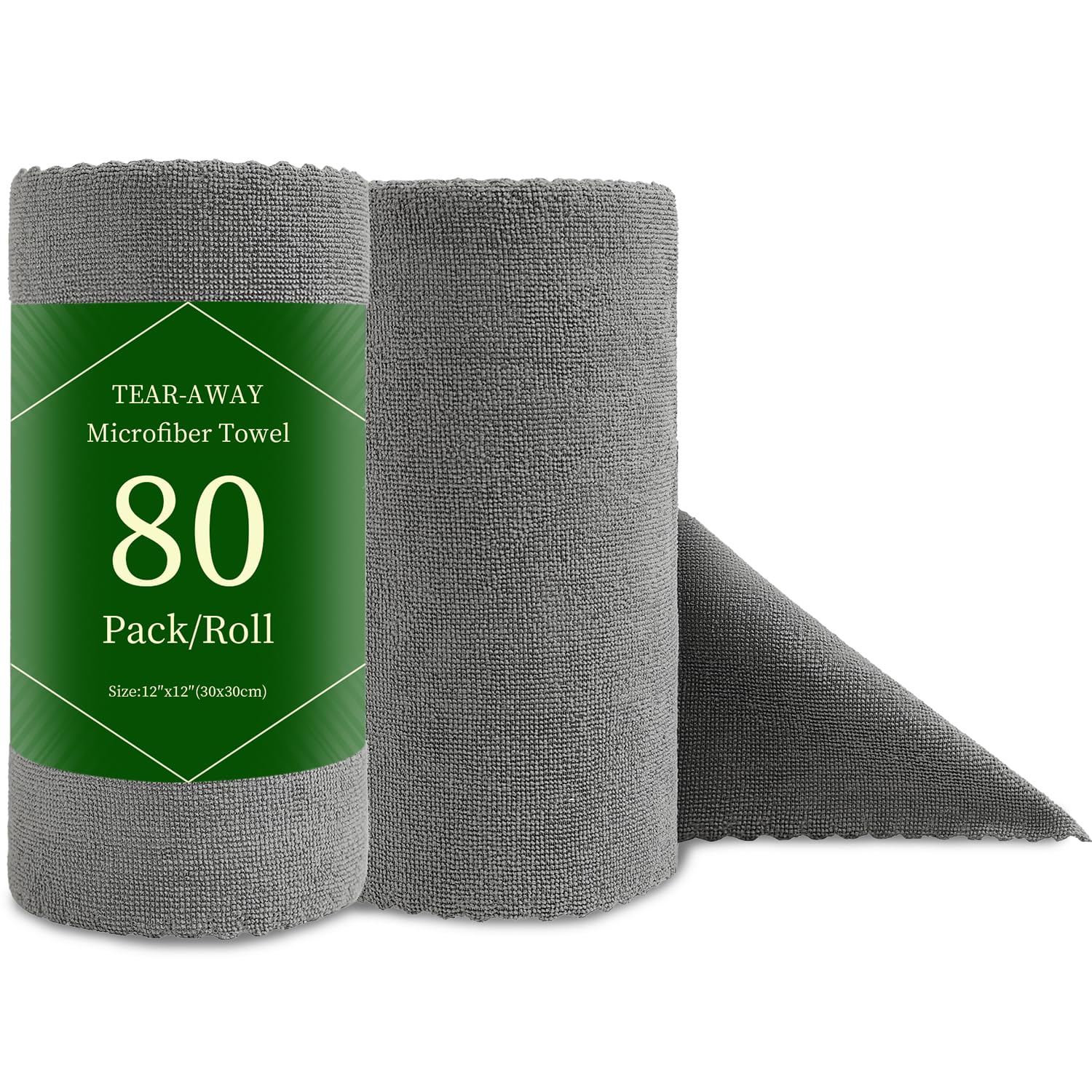 Jessy Home 80 Pack Microfiber Cleaning Cloth Roll