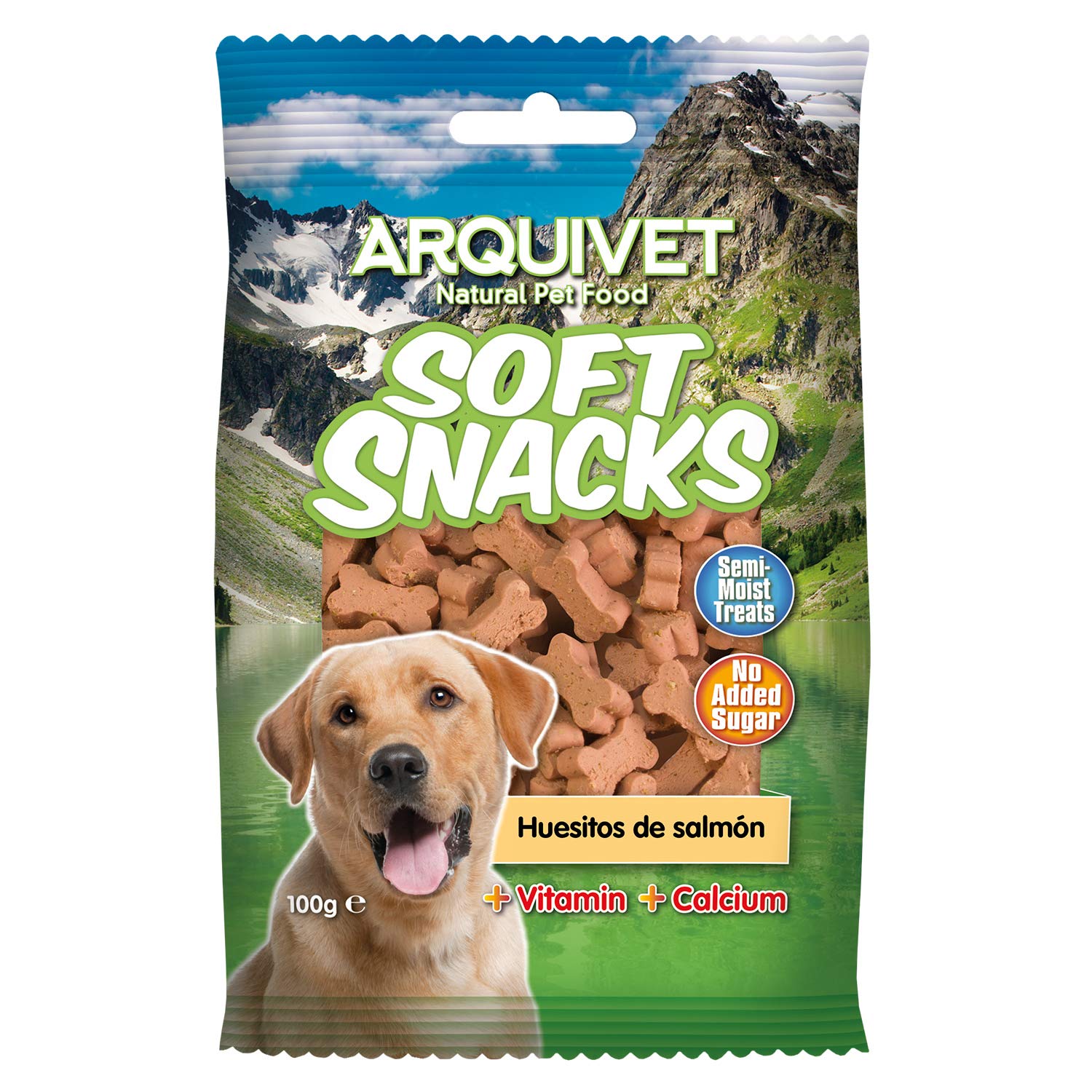Arquivet Soft Snacks Huesitos salmón, 100 g (Paquete de 1)