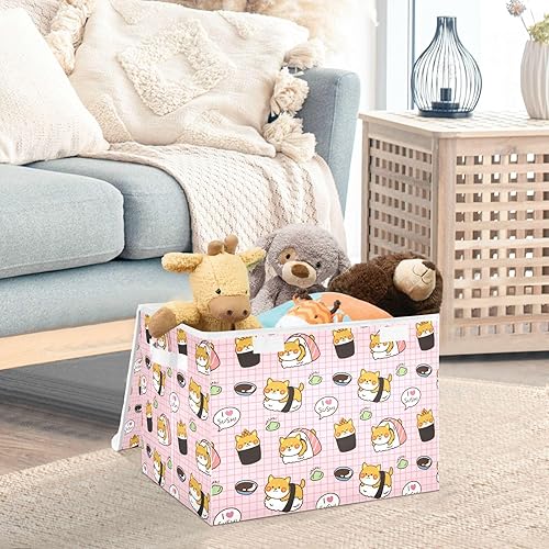 Miniatura 4 de Shiba Inu Sushi Wasabi Storage Container With Lid Collapsible Closet Storage Clothing Storage Bins for Dorm Room Office Basket