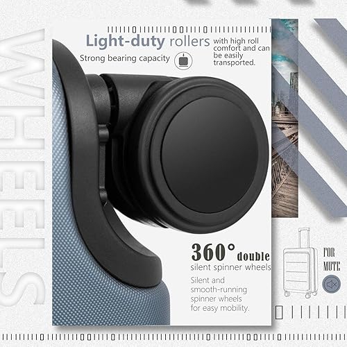 Miniatura 5 de COOLIFE Maleta de equipaje conjunto de ABSpolicarbonato Spinner Trolley con bolsillo compartimento Bolsa para fin de semana