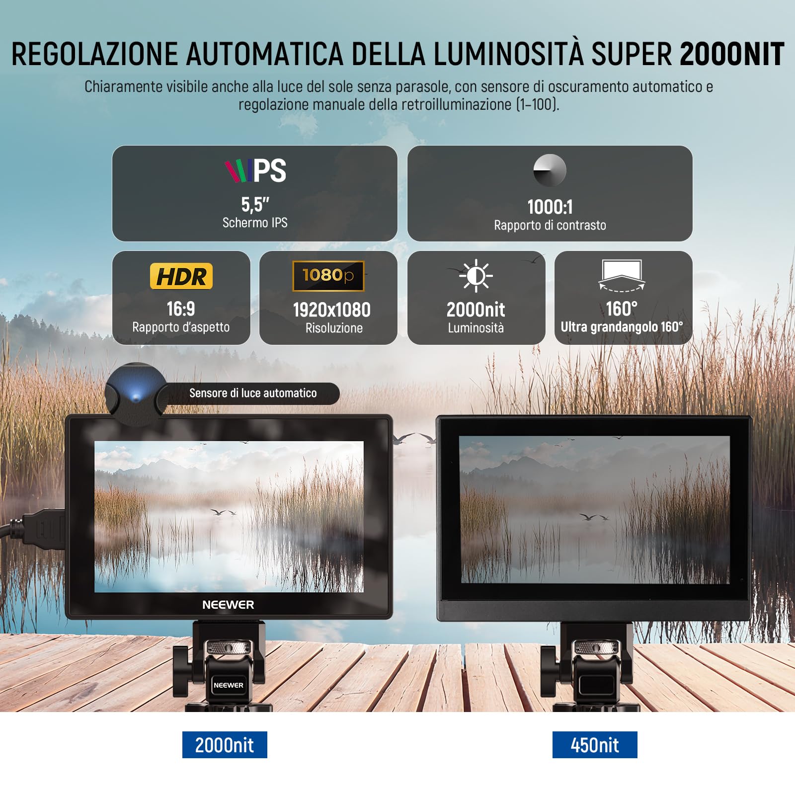 Touch Screen 5.5 Pollici 1920x1080 HDR F750 F500 PRO - Dettaglio