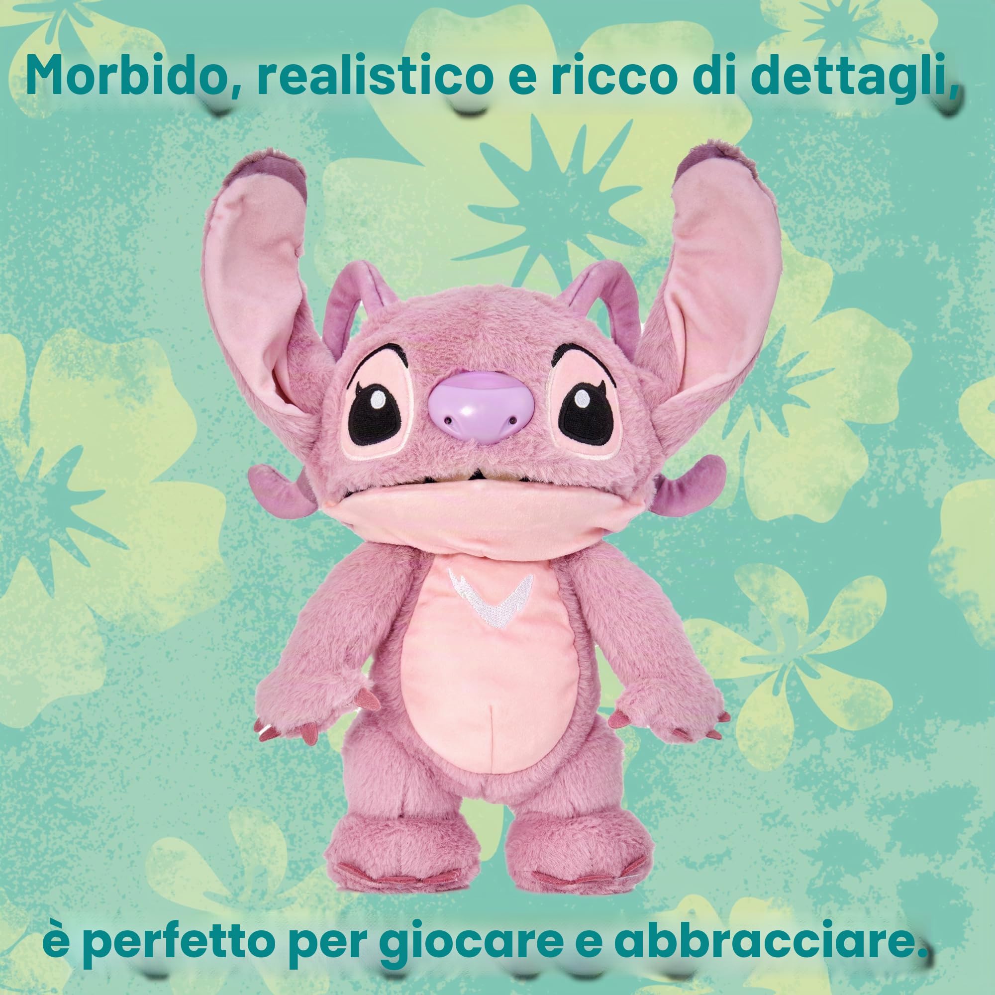 Disney Real FX Chatty Angel Puppetronic - Peluche Angelo di Lilo & Stitch, peluche interattivo con funzionamento di burattino, 100+ Moviemineti e Suoni, 6+ anni, famoso (RE003000)