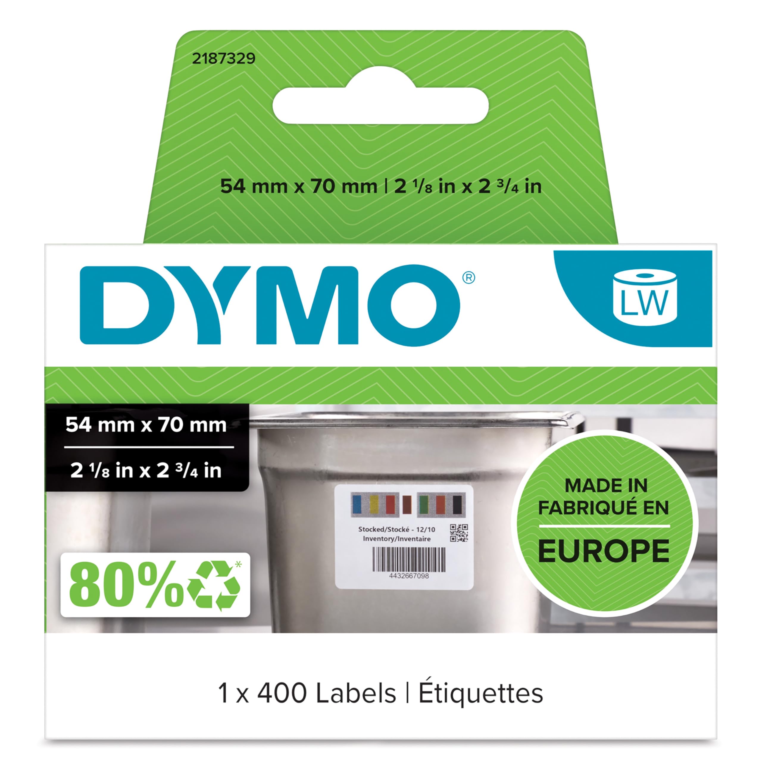 DYMO Authentic LabelWriter Stock Rotation Labels for Food Industry | 54mm x 70mm | 400 Colour-Coded Self-Adhesive Labels | for LabelWriter Label Makers โ image 1