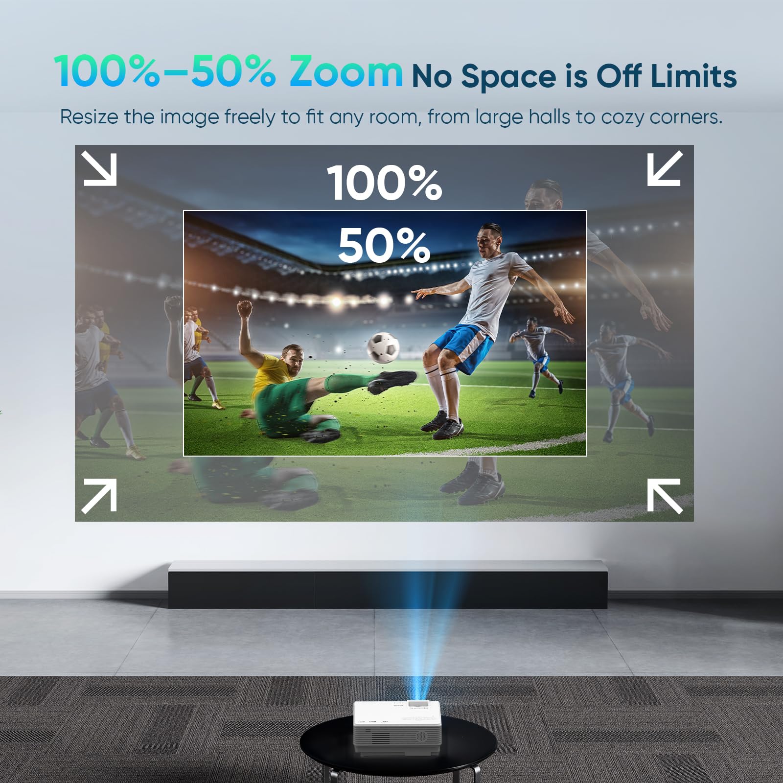 NISOO Mini Projector with WiFi and Bluetooth, 1080P Outdoor Movie Projector — Amazon image 4