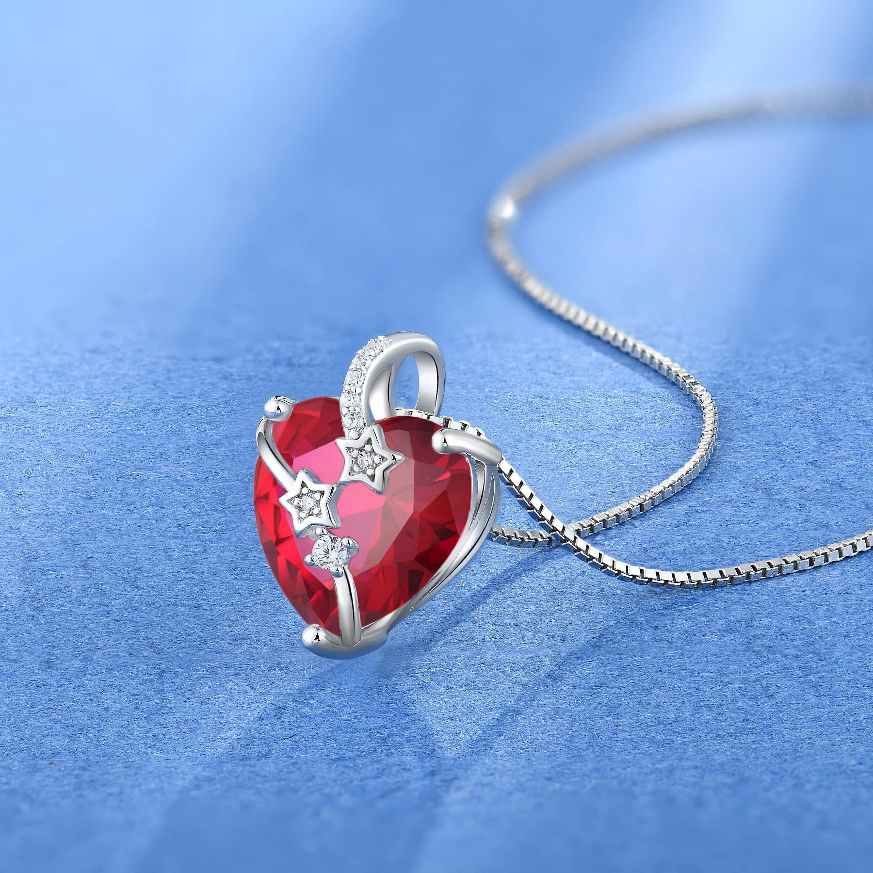 starchenie Collane Donna Argento Sterlina 925 Cuore e delle stelle Zirconi Collane Ciondolo Gioielli Regalo