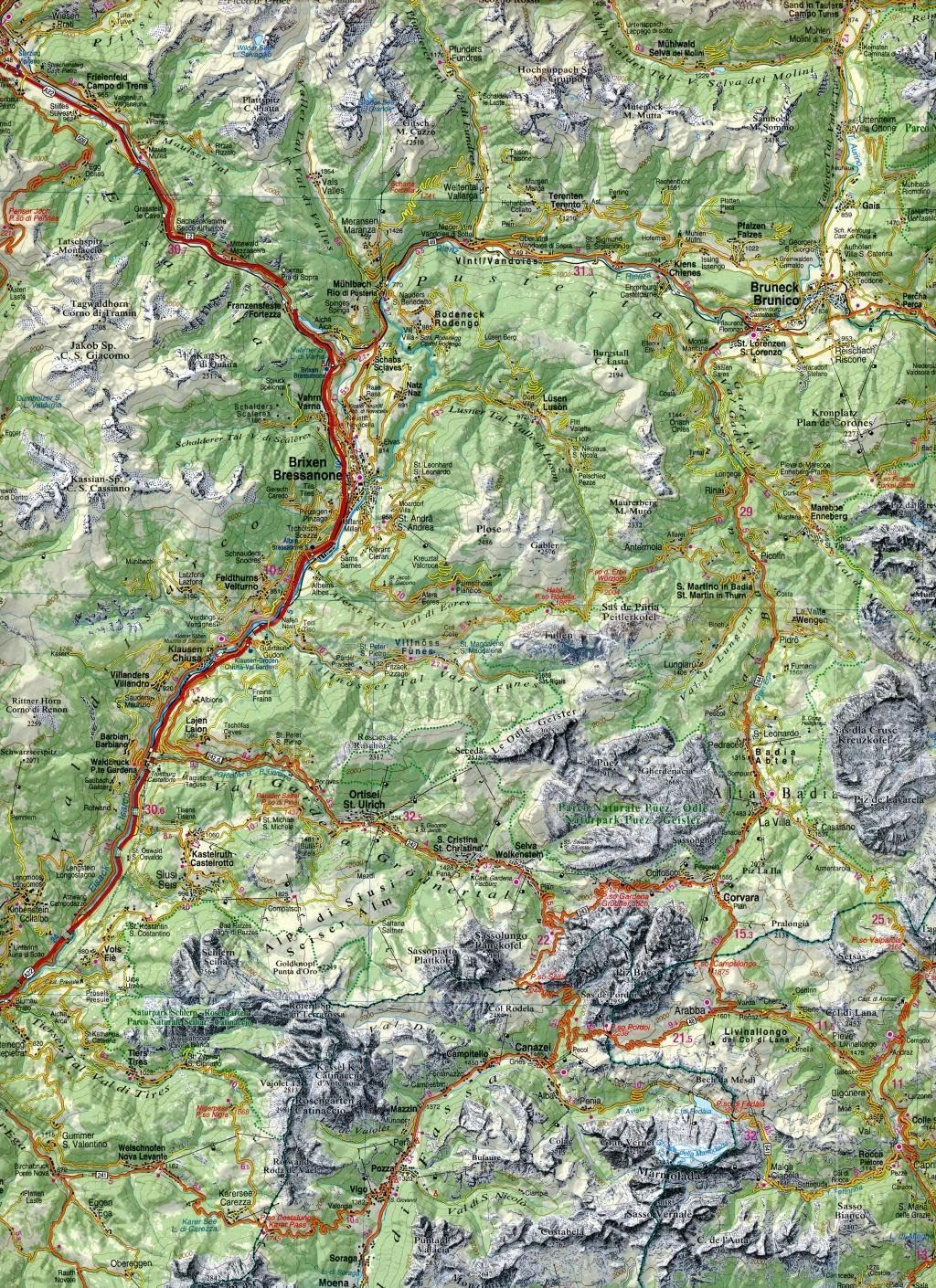 DOLOMITES 1/200.000.: Lago di Garda - Venezia. Panoramakarte und Strassenkarte