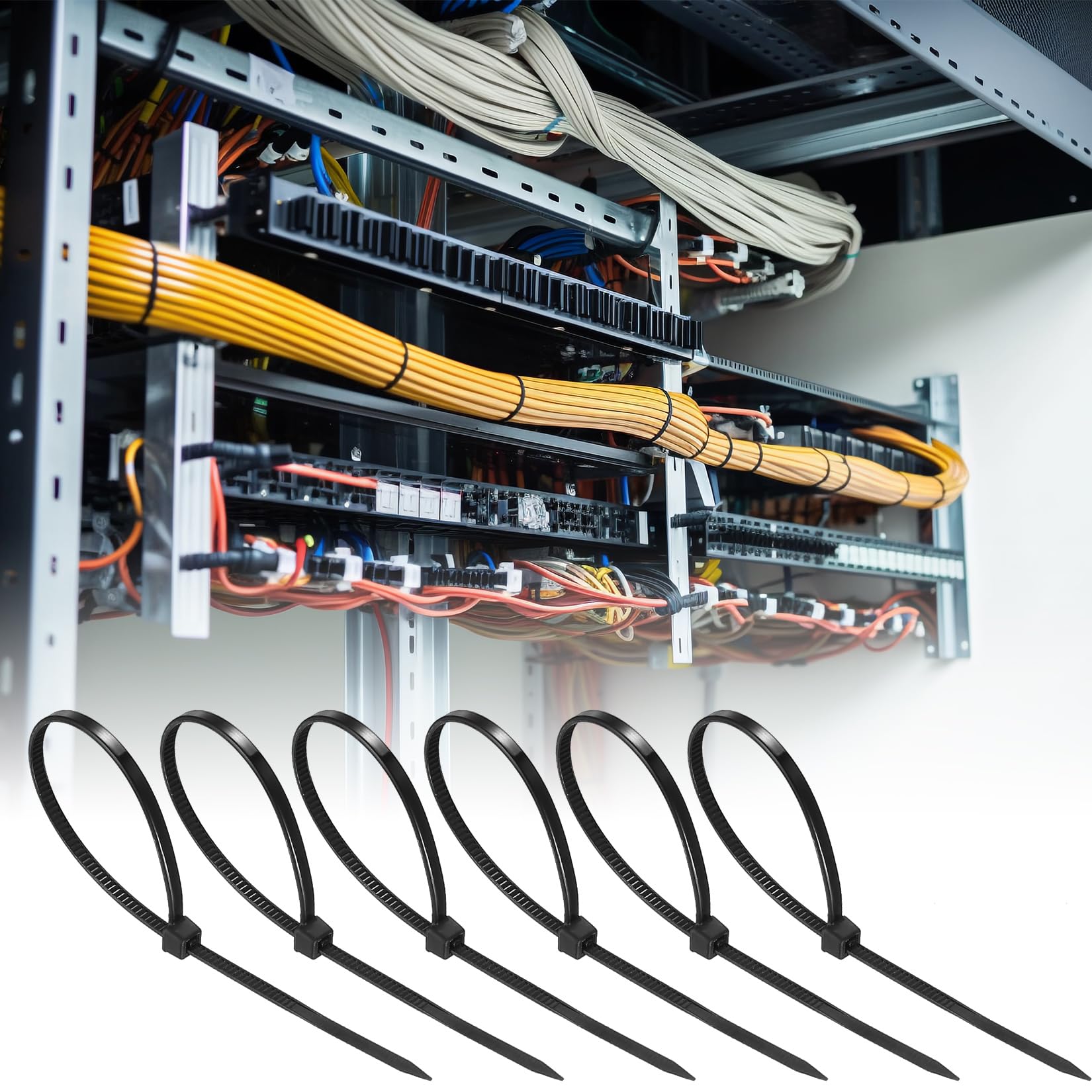 Set di 110 dadi a gabbia M6, dadi e viti per armadi di rete, server, con 22 fascette (nero)