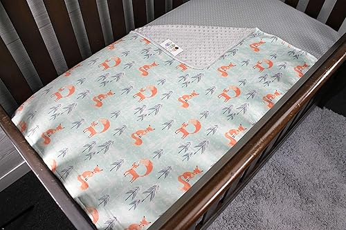 Miniatura 2 de Top Tots Manta de bebé - Zorro naranja enérgico con lunares grises