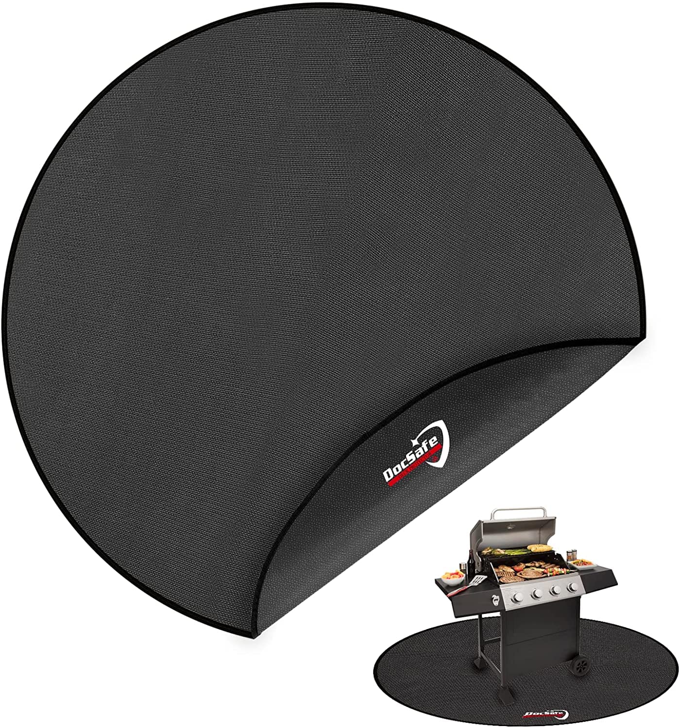 Tapis de protection rond résistant à la chaleur pour terrasse, jardin, sol, terrasse, pelouse, sol en bois, camping, pliable et résistant à l'eau 152 cm