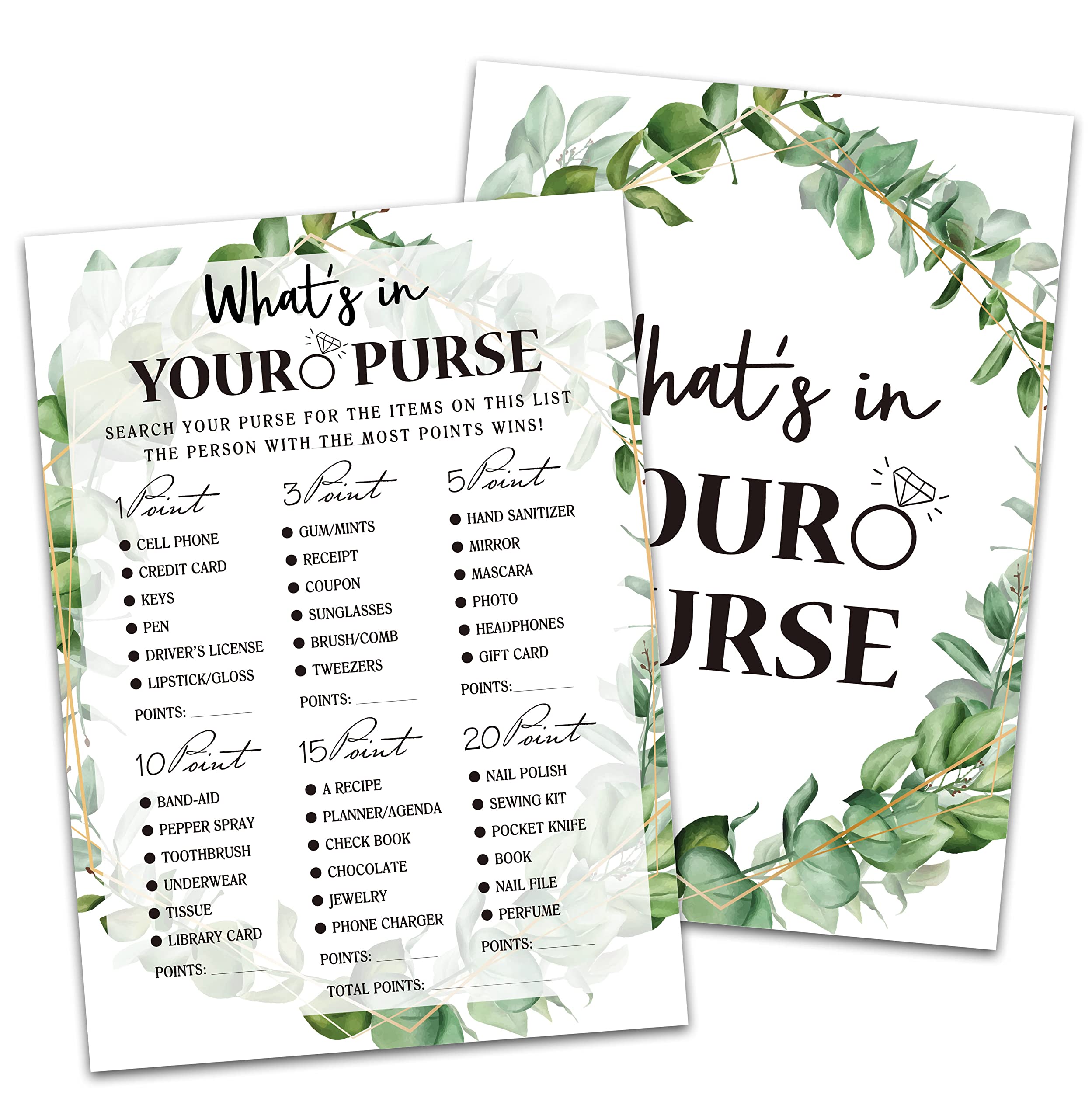Huastatewolf Bridal Shower Game Cards, Tropical Jungle Theme Engagement Party Cards for Wedding, Set of 30 Cards(Leaf011)