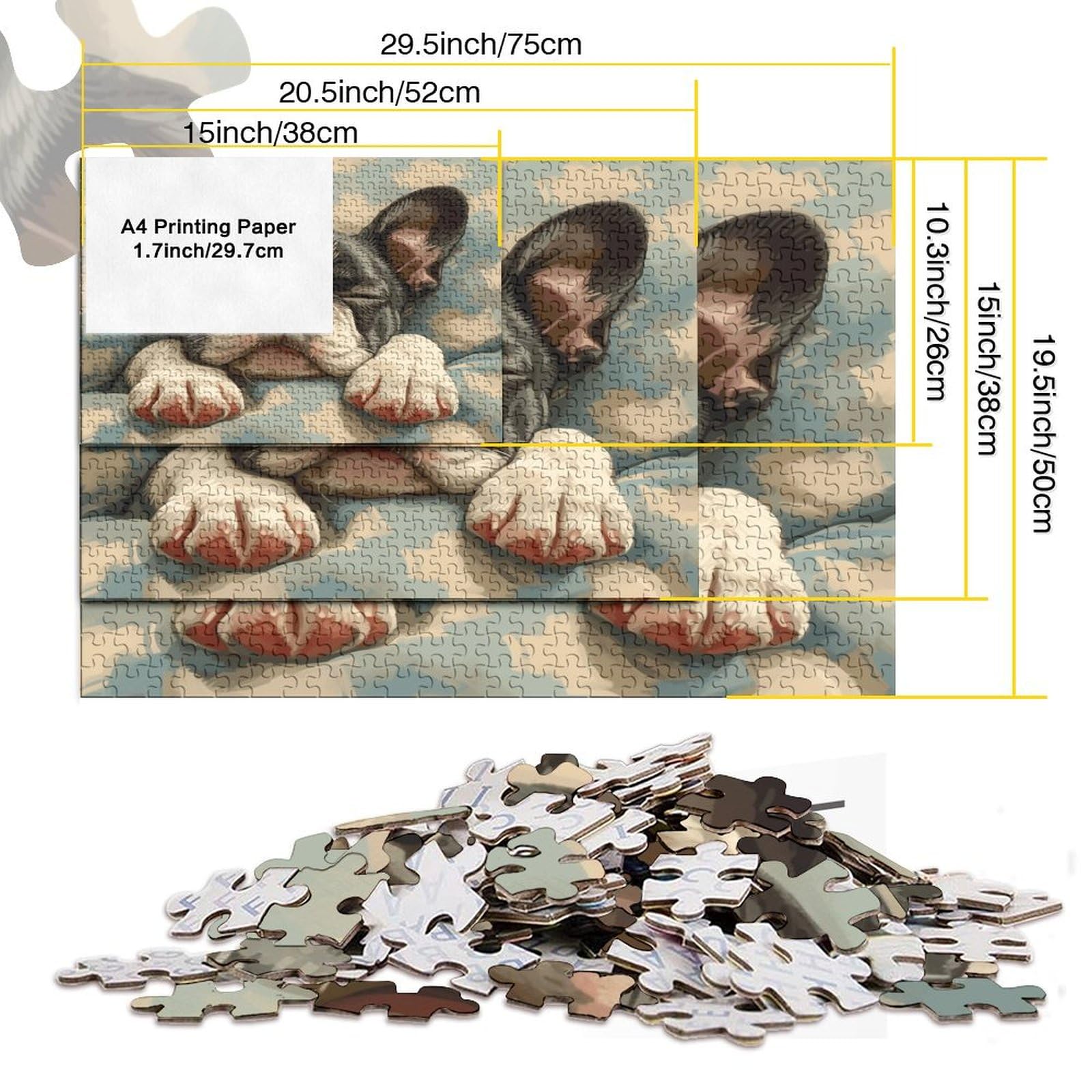 French Buldog Puzzles Puzzle 1000 elementów, Puzzle dla dorosłych, Puzzle - Wysokiej jakości nadruk 1000 sztuk (75 x 50 cm)