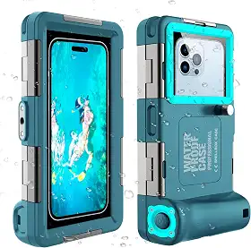 Capa de telefone de mergulho subaquático para iPhone 16/15/14/13/12/11Pro Max/XR/XS/X Samsung Galaxy S24/S23/S22/S21, Capa impermeável para mergulho profissional subaquática para fotos e vídeos
