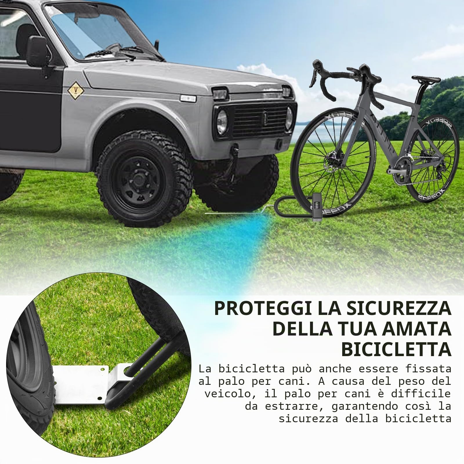 2in1 Multifunzionale Paletto Per Cani In Acciaio Inox Robusto E Stabile Per Auto Roulotte Camper Supporto Da Terra Per Cortile Spiaggia Campeggio Argento