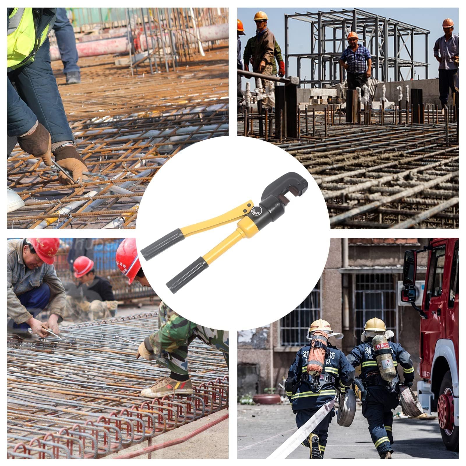 Ręczny hydrauliczny nóż do prętów zbrojeniowych, 13-tonowy, do prętów 4-22 mm, żółty