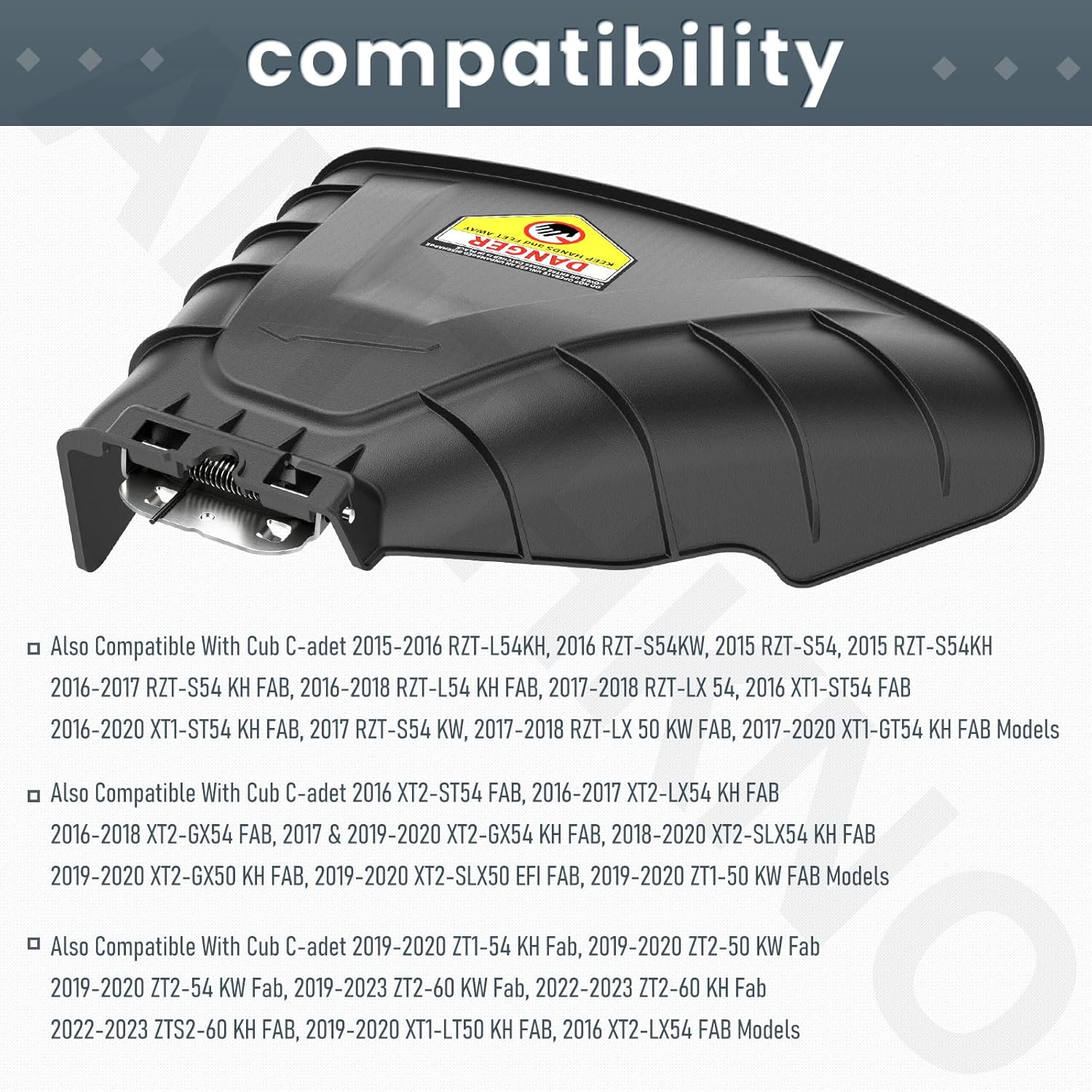 Black 631-05168C Discharge Chute Assembly for Cub C-adet Fabricated Decks, Fits RZT ZT1 ZT2 ZT3 SX LX XT1 Ultima 50 54 CYT5023SE Sup-er Bronco SZ2454 Z6900 Replaces 631-05168, 631-05168A, 631-05168B