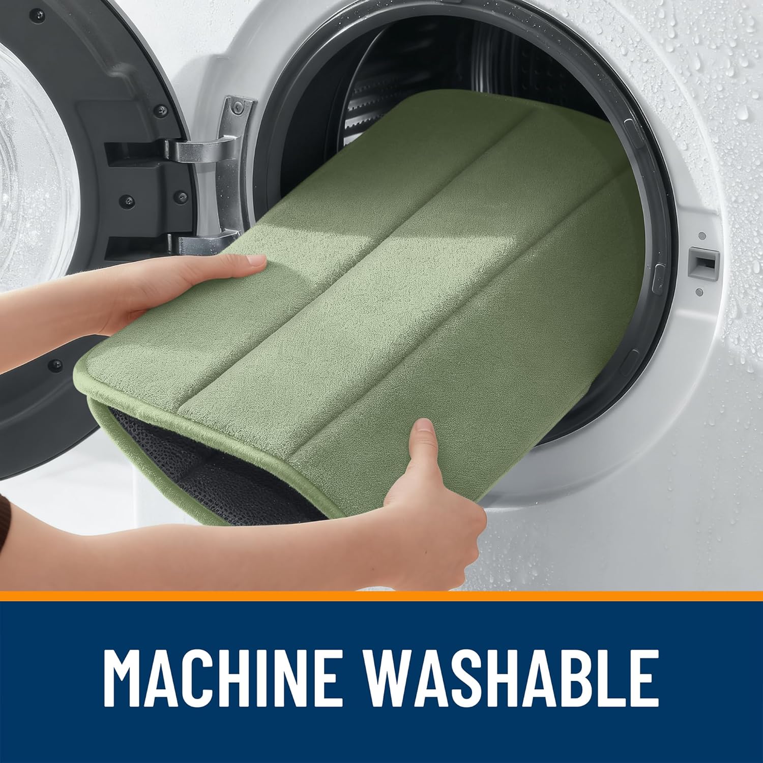 OLANLY Memory Foam Bath Mat 30x20, Super Soft Absorbent Bathroom Rugs, Quick Dry, Machine Washable Shower Floor Rugs, Bathmat Carpet, Bathroom Home Decor Accessories, Sage Green