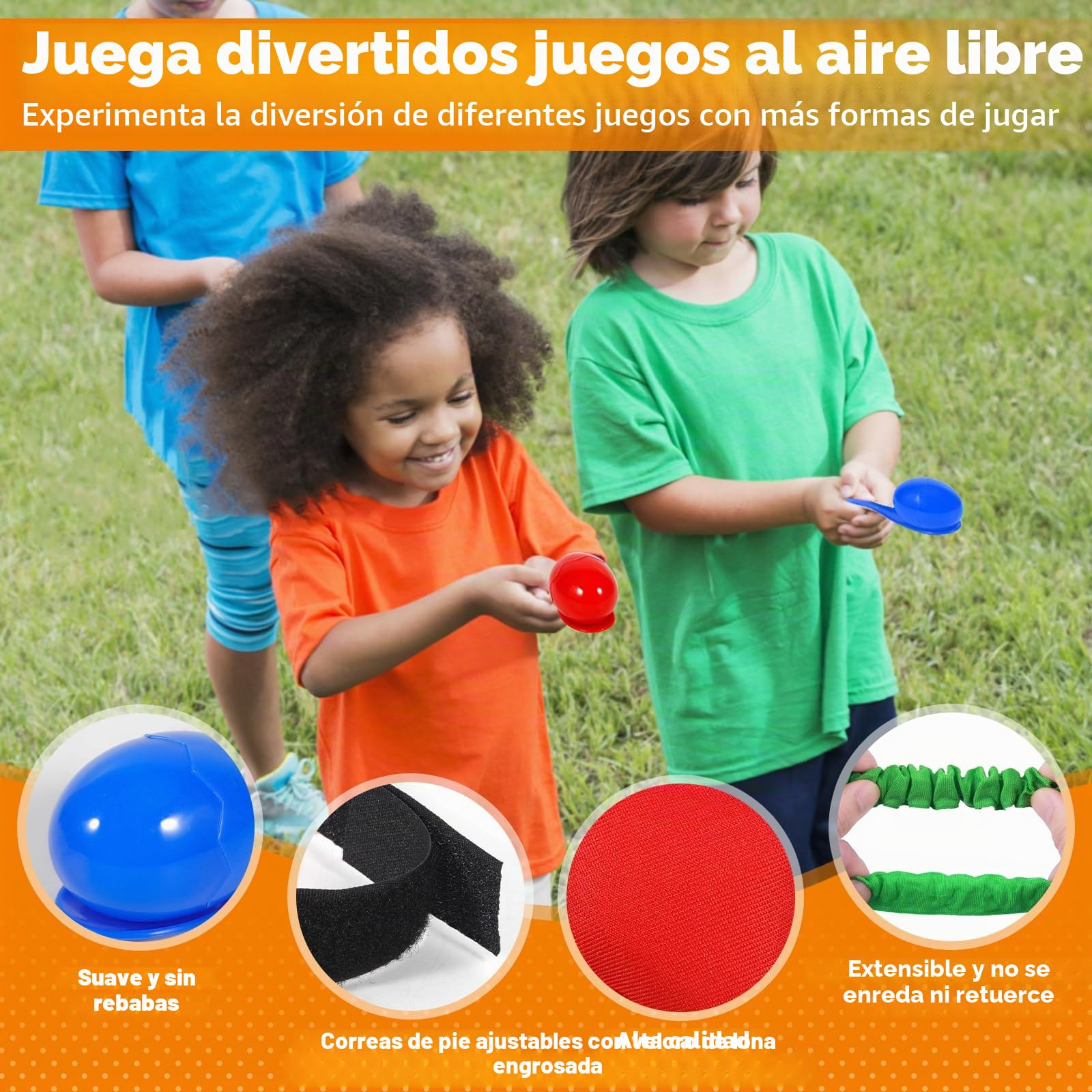 Juegos Exterior Niños Jardin, 4 in 1 Juegos Infantiles Kit, de Carreras de Sacos