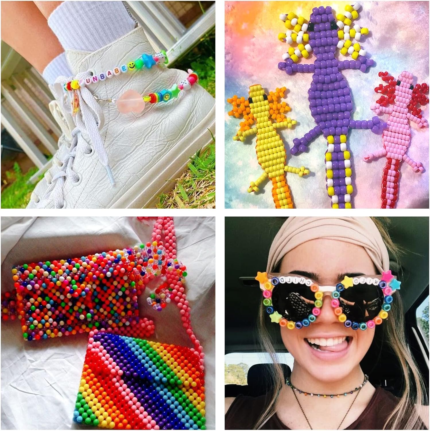 5800 perline Kandi arcobaleno che si illuminano al buio, 30 colori, per intrecciare i capelli, braccialetti dell'amicizia, gioielli Kandi, portachiavi, fai da te, regali di Natale (5800
