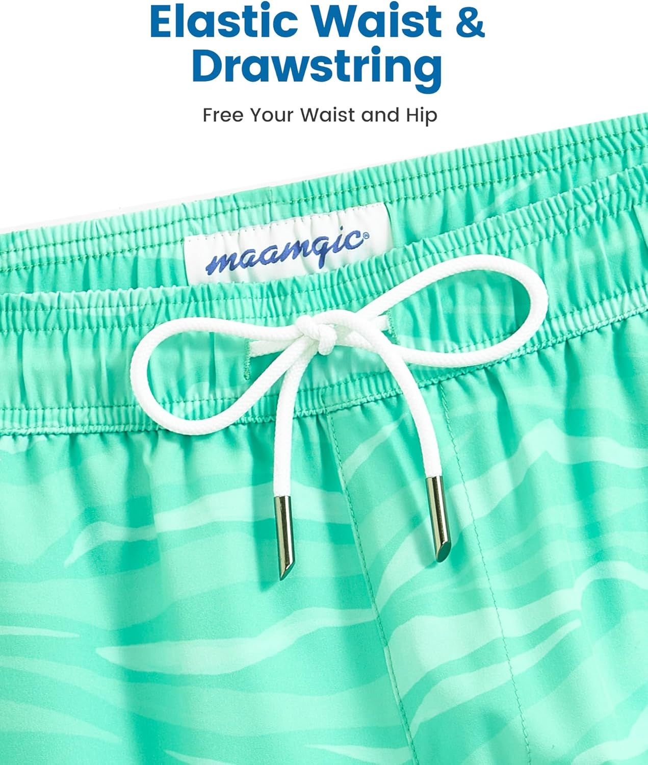 maamgic 5inch Mens Swim Trunks with Compression Liner 2-in-1 Swimming Shorts Stretch Quick Dry with Zipper Pockets - Image 3