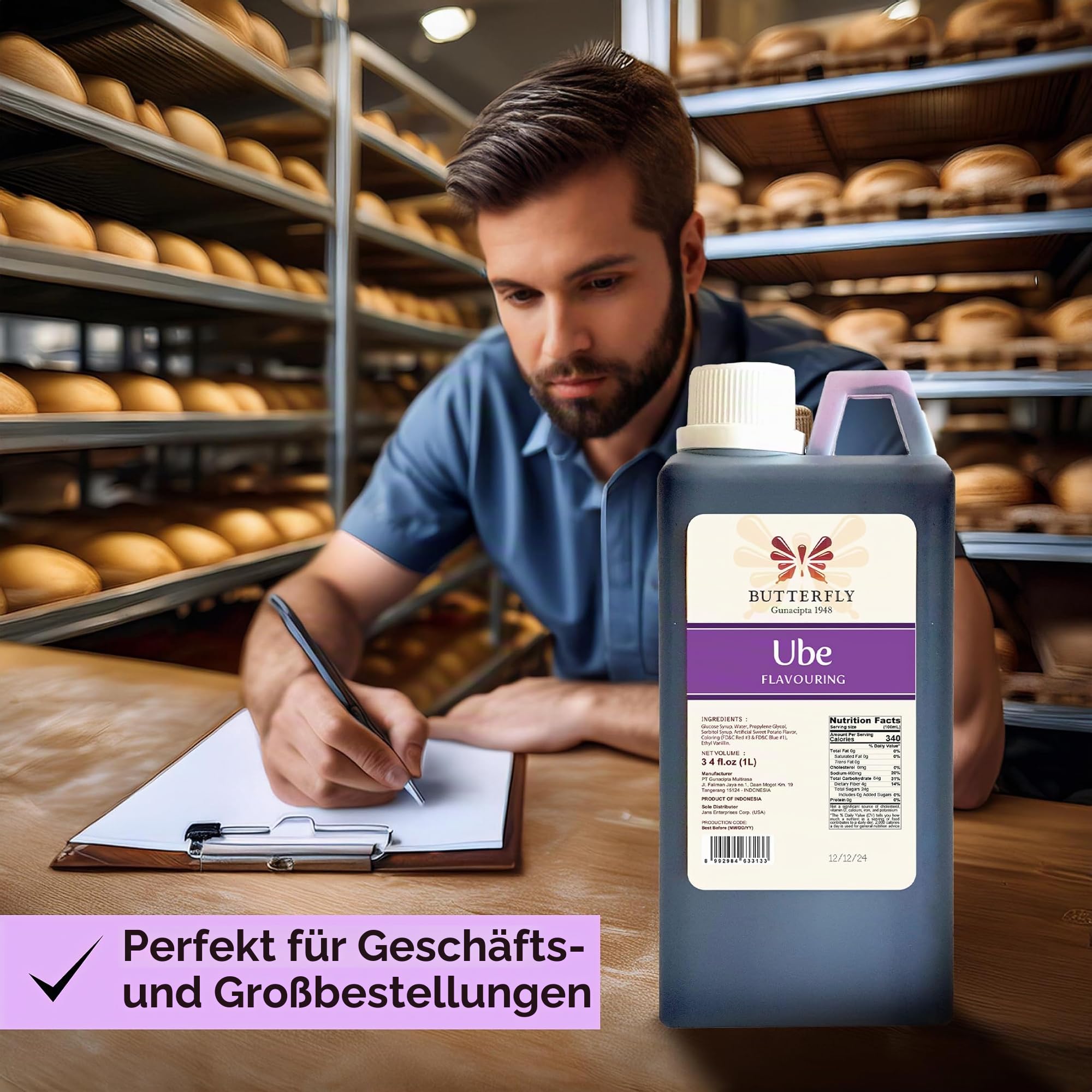 Ube Purple Yam Aroma-Extrakt, Restaurant-Größe von Butterfly 1 Liter