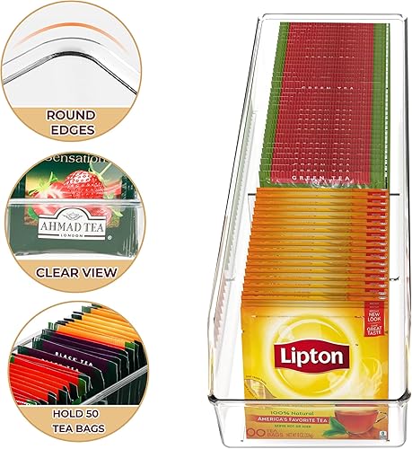 Miniatura 5 de FUCDTEFC Organizador de bolsas de té de plástico, organizador de té transparente para bolsas de té, contenedor de almacenamiento de bolsas de té