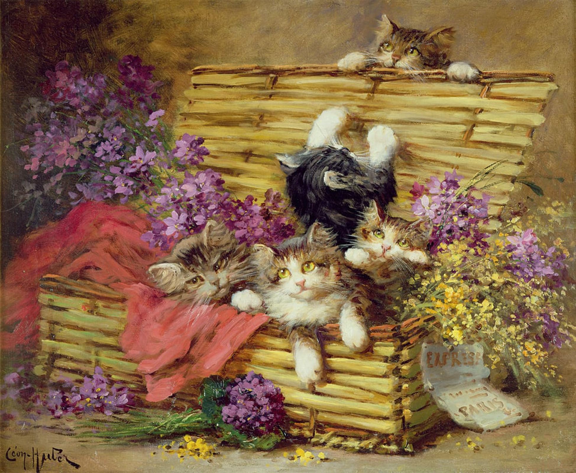 ARTXLXXBN Famous Painting Canvas Artwork Graffiti Print Famous Painting by Leon Charles Huber Portrait Canvas Image for Home Decor 60x90cm