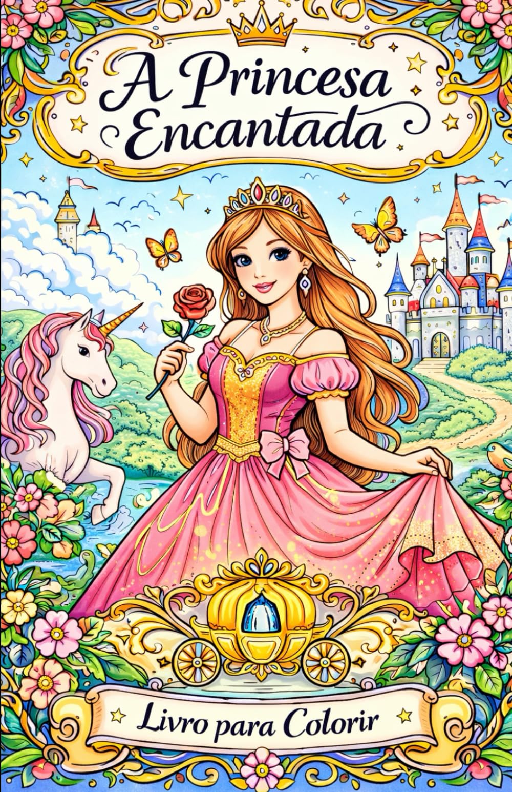 A princesa encantada: livro para colorir
