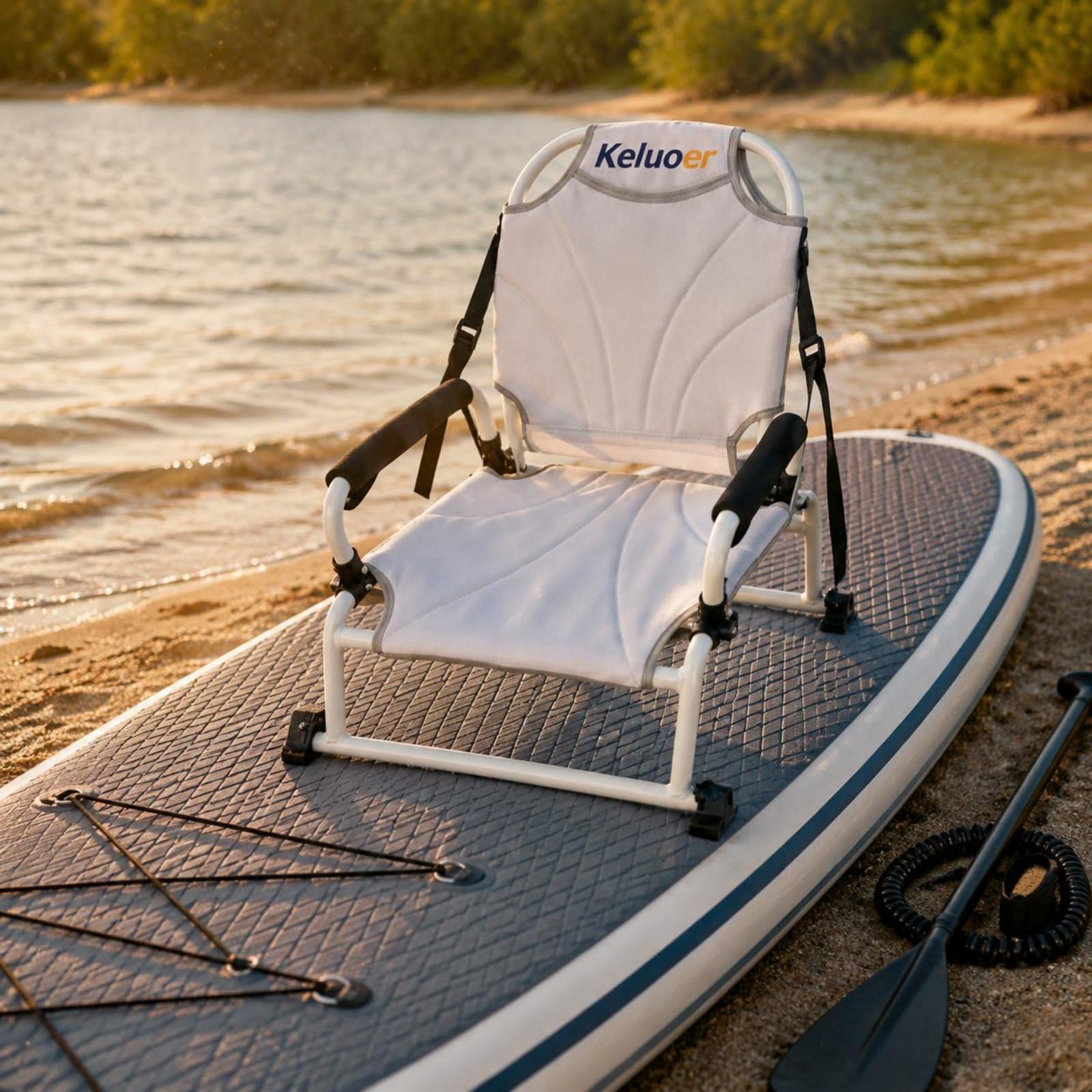 Sedile Gonfiabile per Barca Seduta Pieghevole per Kayak per Paddleboard con Schienale Sostenitivo Imbottiture Confortevoli Telaio in Lega di Alluminio