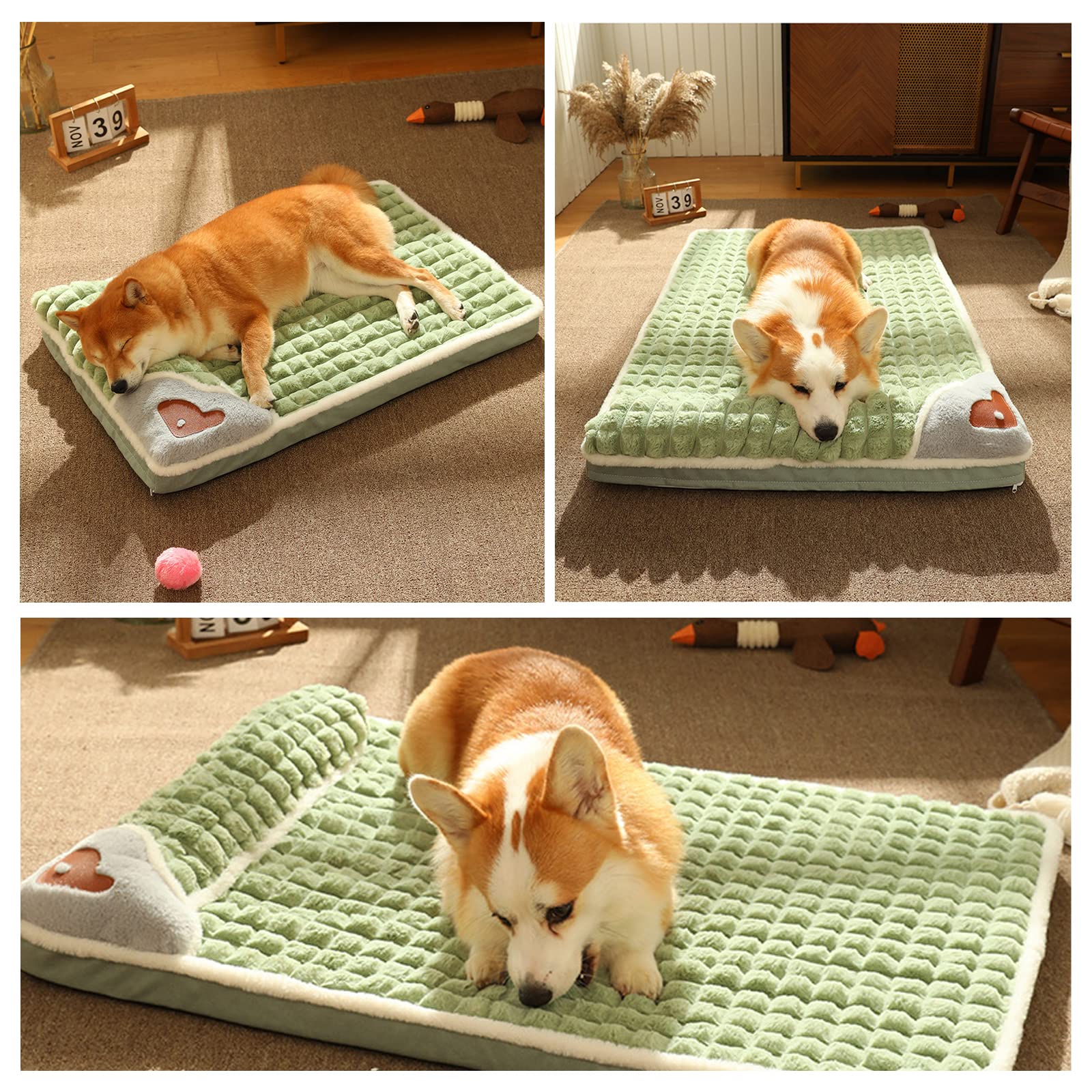 PETCUTE Colchoneta para Perros y Gatos,Espuma con Memoria, Cojín para Mascotas Suave Cálido y Duradero con Funda Extraíble y Lavable,Cama para Perros Grandes y Medianos,XL