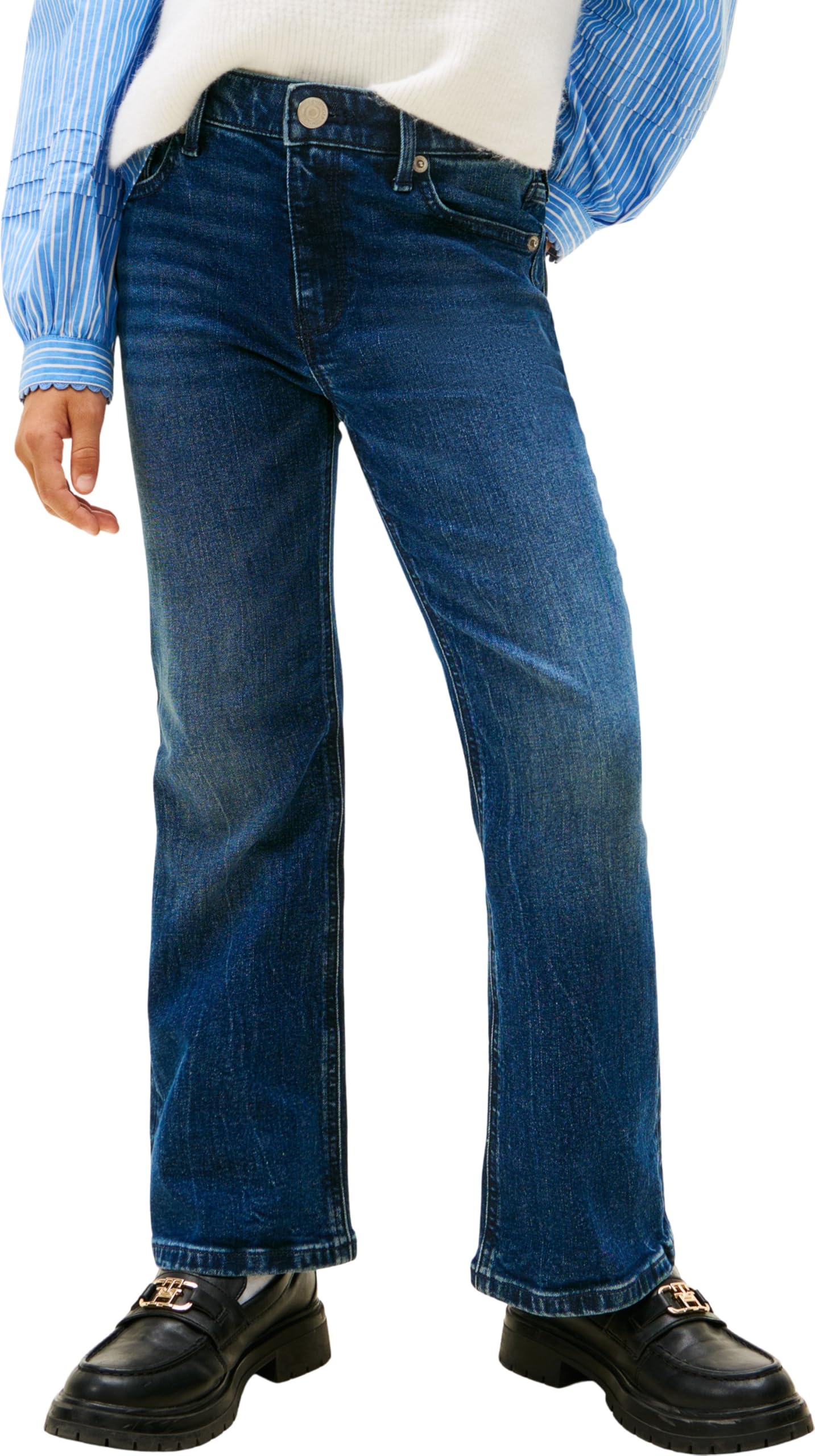 Tommy Hilfiger Girls Flare Dark Jeans, Dark Blue, Size Age: 14 Years