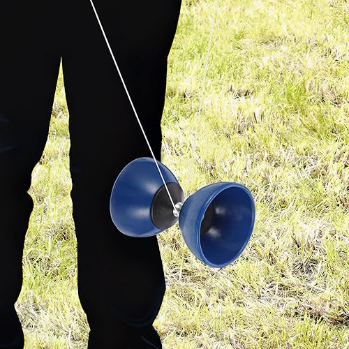 Miniatura 9 de ibasenice Yo-Yo chino Diabolo Malabarismo Juguete con palitos de mano, goma y plástico, azul, 4.72 x 3.34 pulgadas, divertido para niños y familia