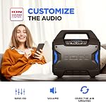ION Tailgater Boom - Haut-parleur Bluetooth portable extérieur avec micro, FM Radio, USB Port, batterie, IPX5 imperméable, sans fil Stereo-Link, App, 60W