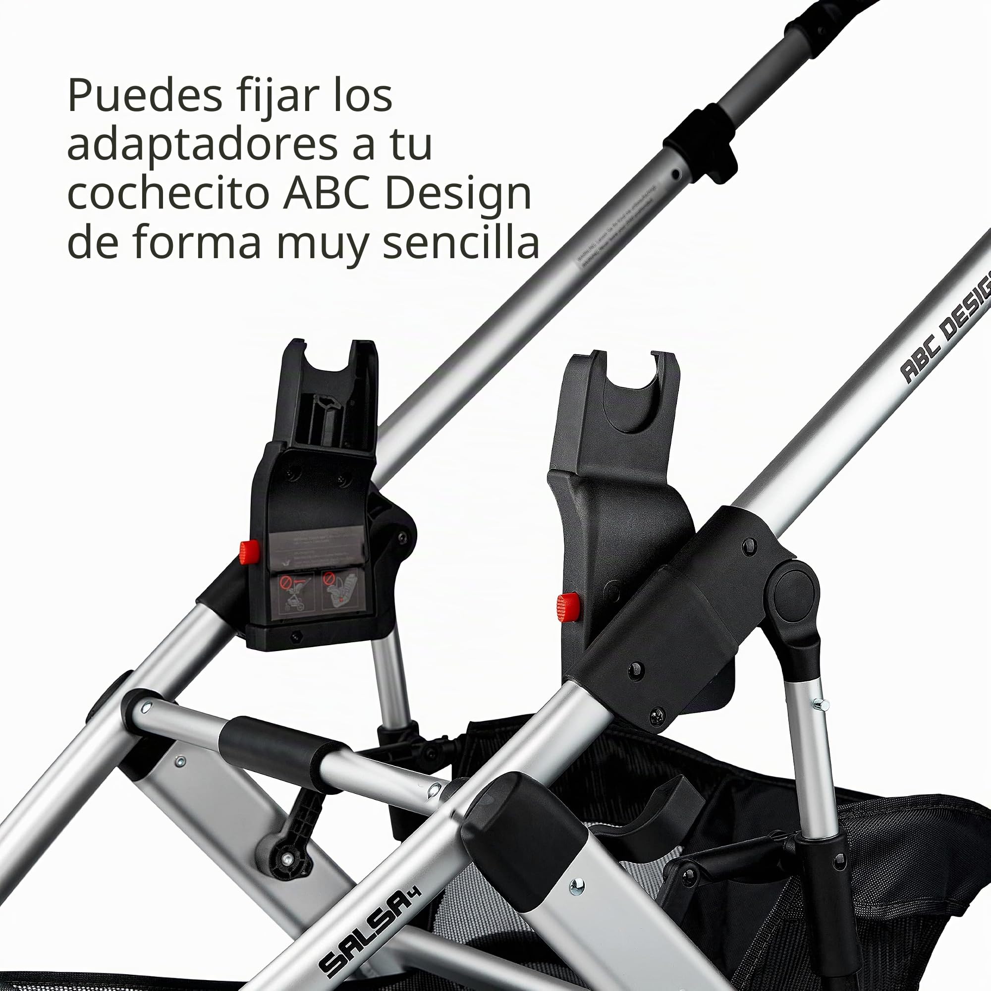 ABC Design 9130500 Adaptador para cochecito Chili/Salsa/condor/Turbo/Viper/Pepper/Zoom/Maxi-Cosi/Cybex/Kiddy, color negro.