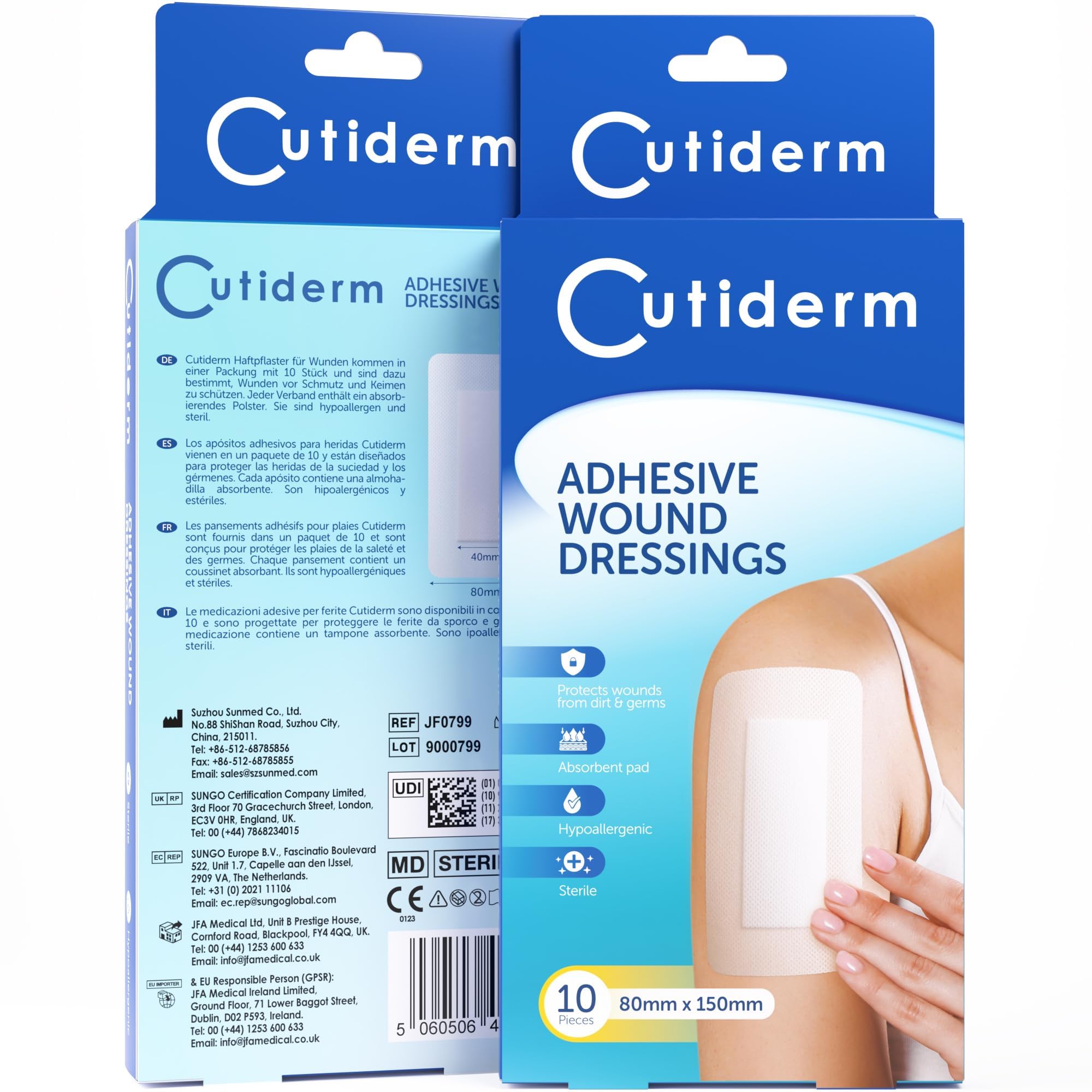 Cutiderm Apósito Adhesivo 80mm x 150mm - Pack of 10