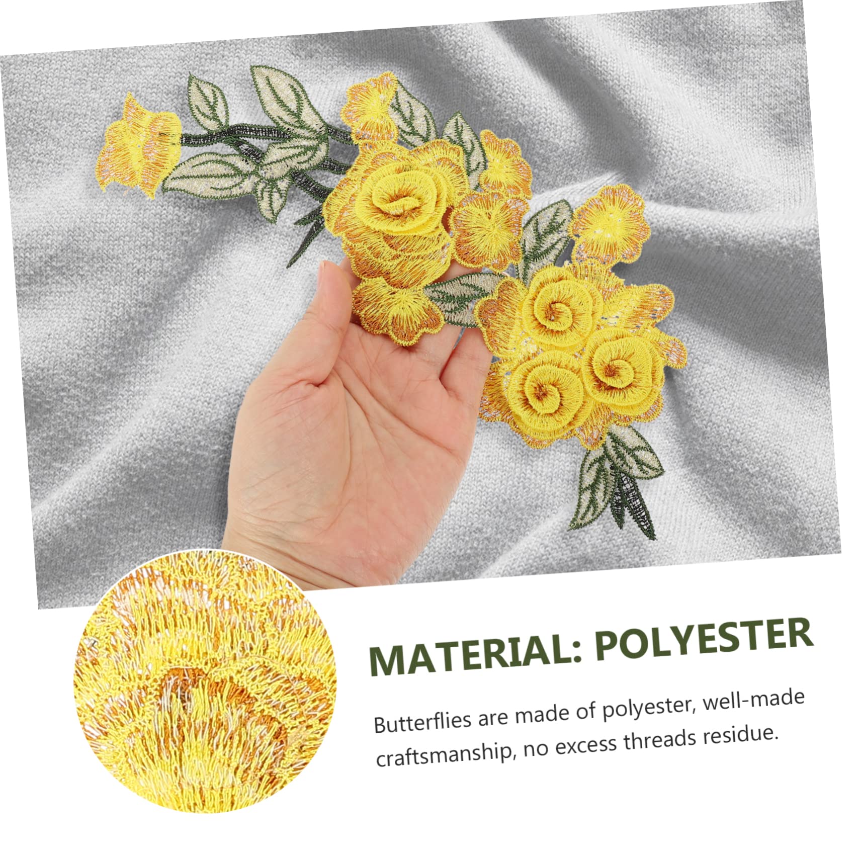 Kleiderapplikationen, Gestickte Blumen-Stoffaufnäher, 6 Stück, romantische Aufnäher