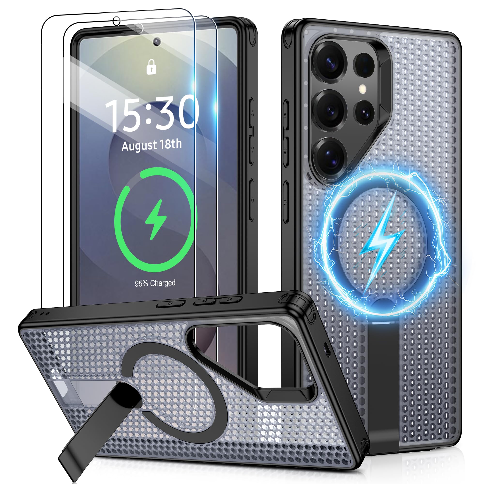 for Samsung Galaxy S25-Ultra Case with 2 PCS HD Screen Protectors Compatible with MagSafe Military Grade Drop Protection