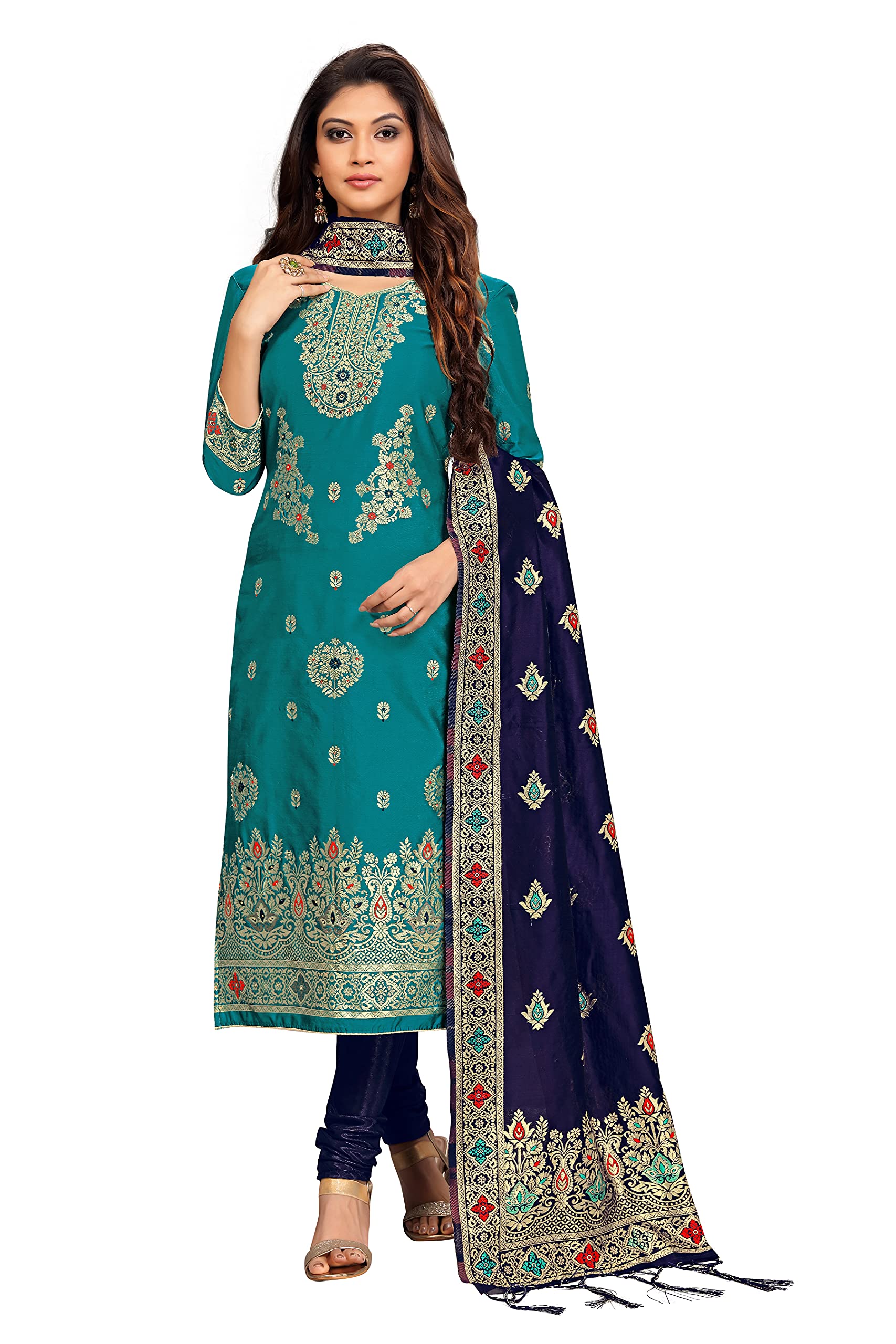 TRENDMALLS Abito da donna in seta Salwar Set cucito indiano pakistano abito etnico da sposa pronto da indossare