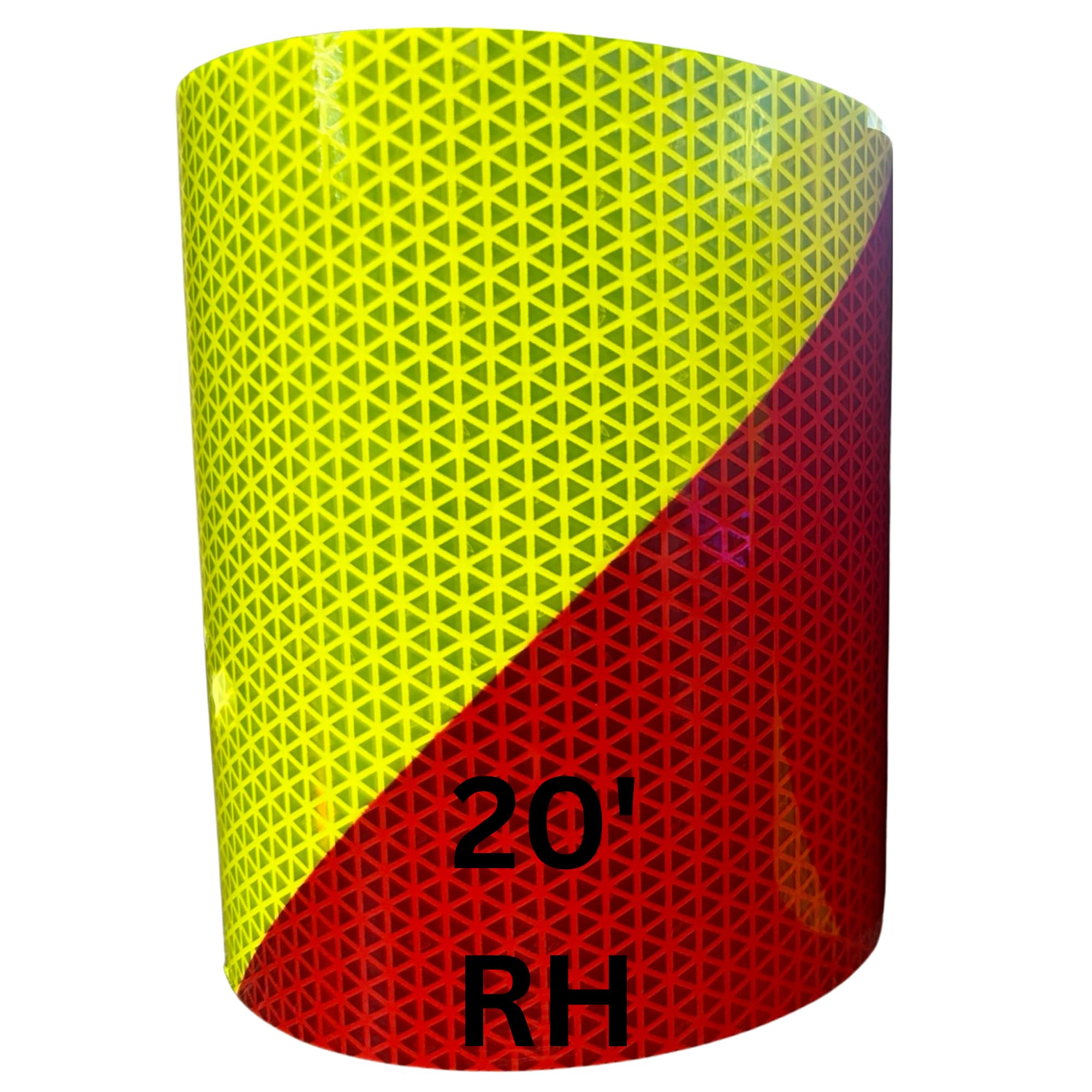 REFLECTIVE SOLUTIONS- V98 Chevron Tape- Lime Yellow Red Stripe Reflective Tape- 6in x 20 feet Right Hand Slant High Reflective Tape- Orafol Oralite DOT-C2 and SAE Certified- Cars, Trucks,Trailers