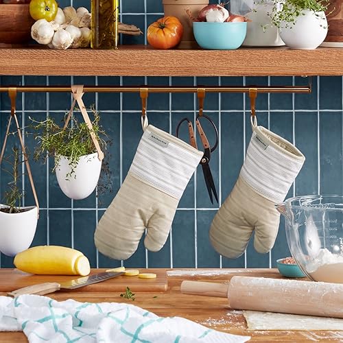 Miniatura 7 de KitchenAid Albany - Juego de 2 guantes de horno color gris carbón 7 x 13 pulgadas