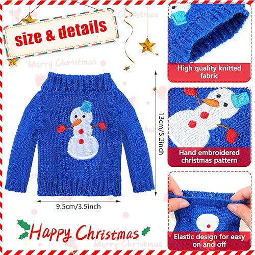Miniatura 3 de Hungdao Juego de 9 accesorios de muñeca de Navidad que incluye orejeras, bufanda suave, suéter acogedor, tubo de nieve, accesorio de ropa de Navidad