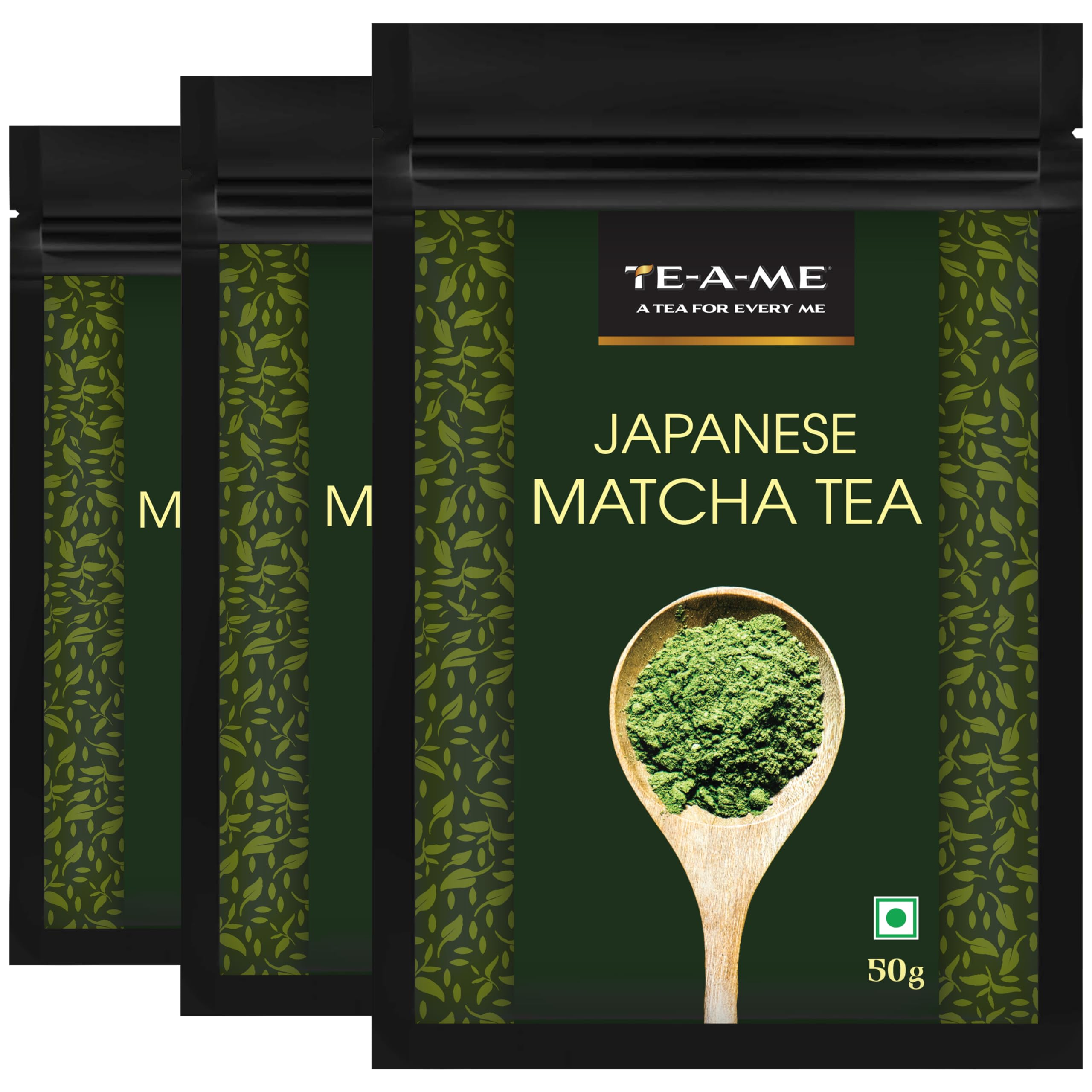 TE-A-ME Japanese Matcha Tea, 150g (3 Pouches x 50g) | Green Tea Powder | 100% Japanese Matcha