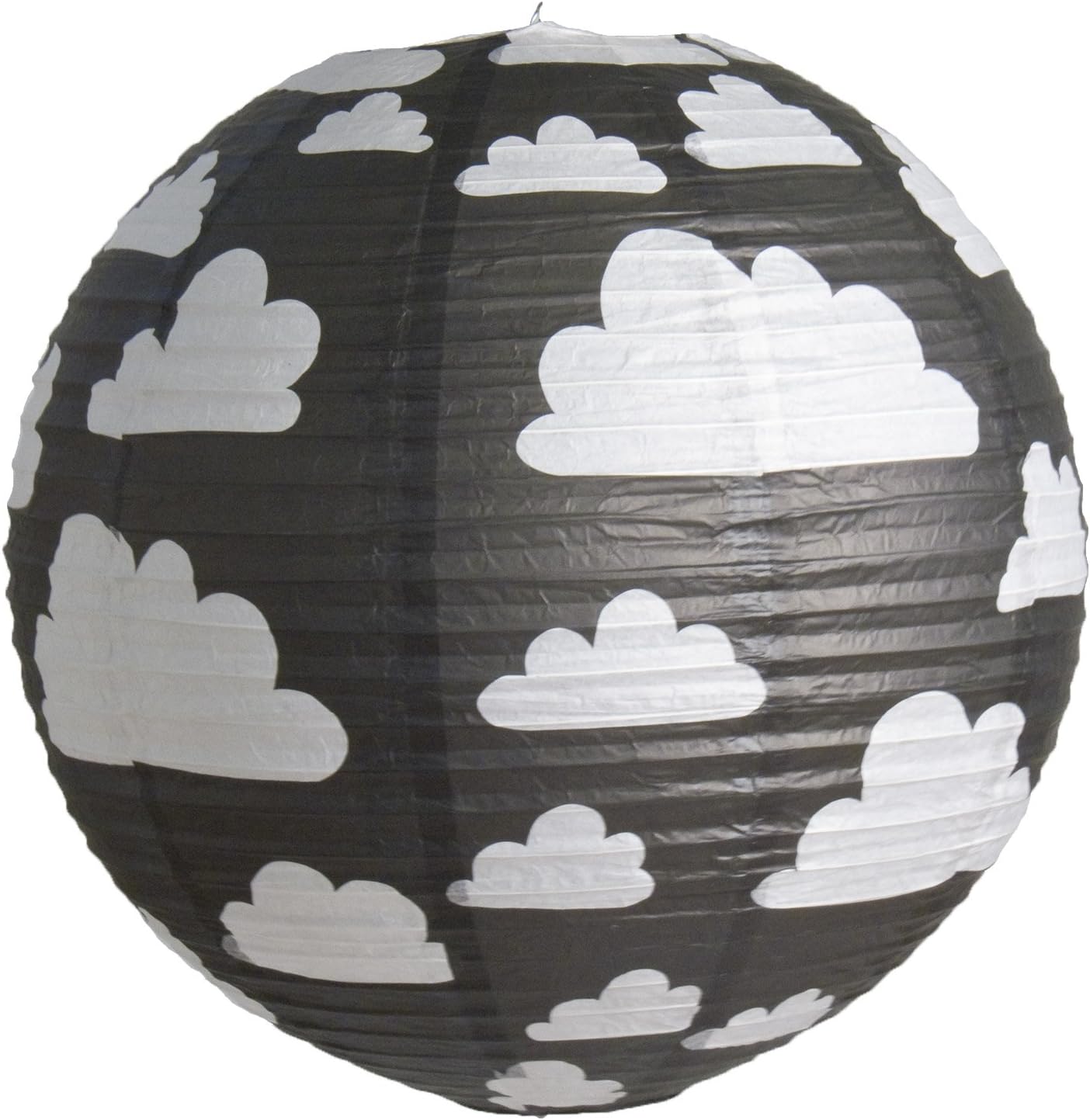Farg Form 50cm Paper Lantern with Cloud Print (Black)