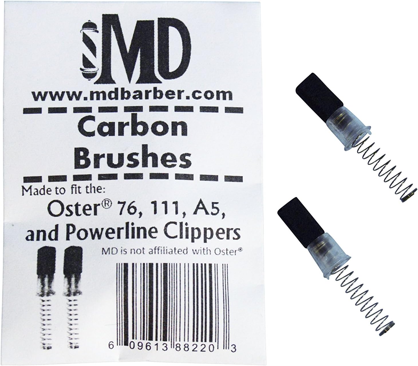 MD® Barber Carbon Brushes Compatible with Oster 76, 111, A5, and Powerline Clippers