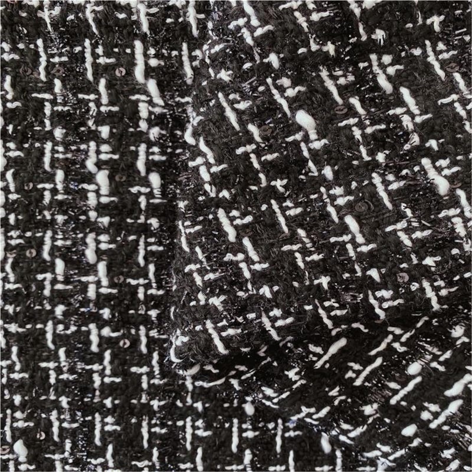 Tradycyjna tkanina tweedowa, Polyester Tweed Brocade Plaid Fabric Multicolor 1m x 150cm Woven DIY Sewing(Color 10)